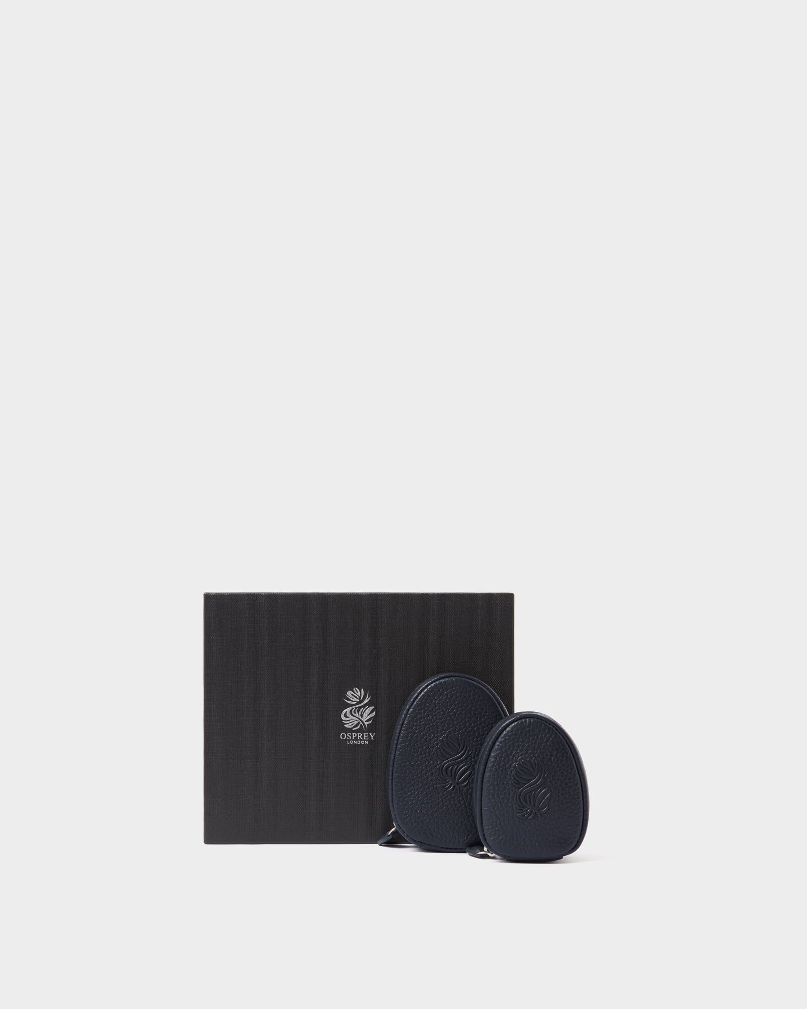 Image number 1 of The Egg Tech Leather Pouch Set in Navy
