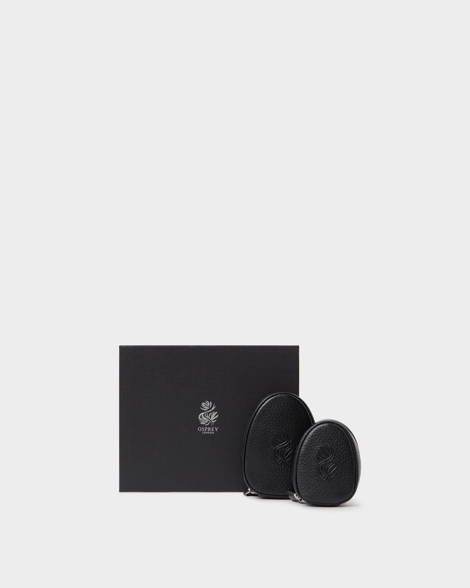 Image number 1 of The Egg Leather Tech Pouch Set in Black