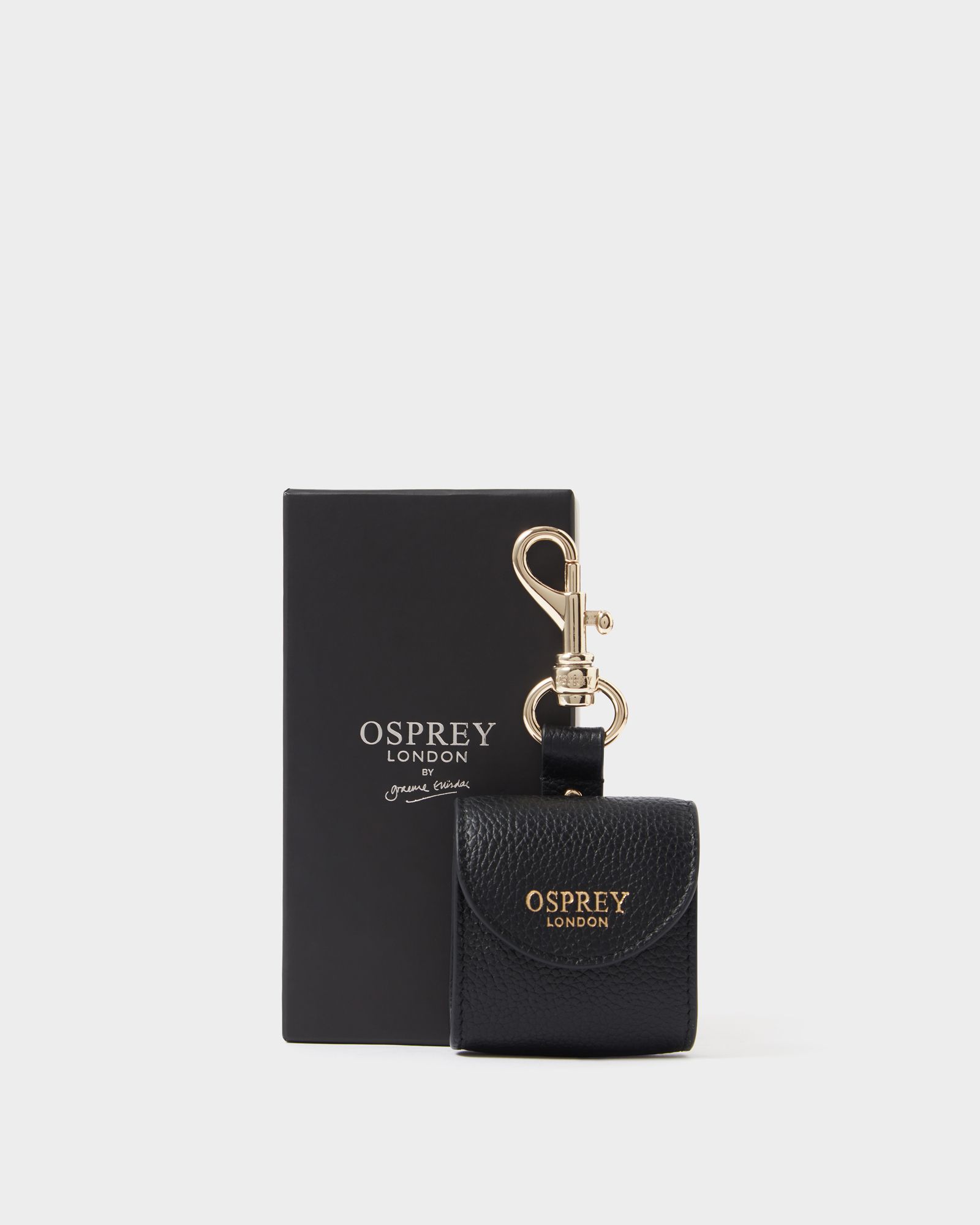 Image number 1 of The Leather AirPod Case Keyring in Black