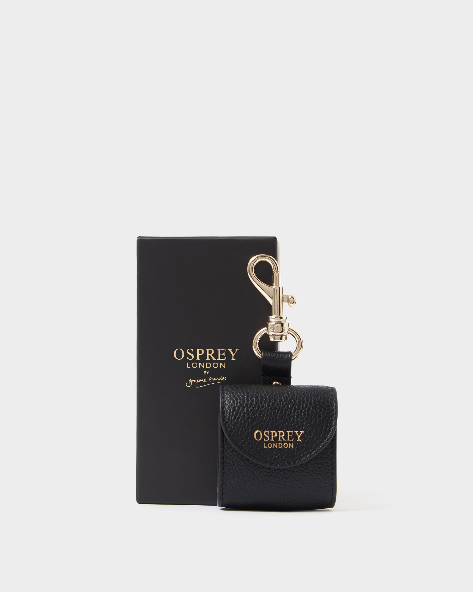 The Leather AirPod Case Keyring in Black