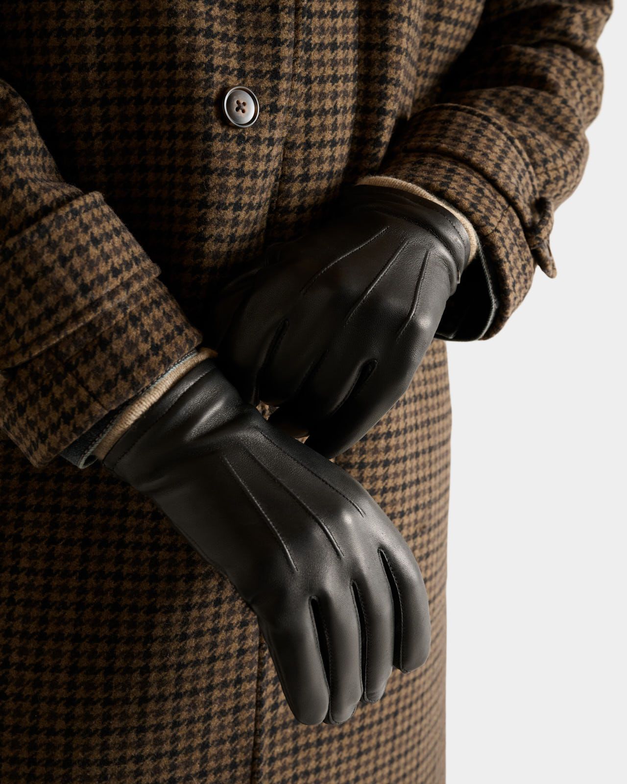The Arthur Mens Leather Gloves in Black
