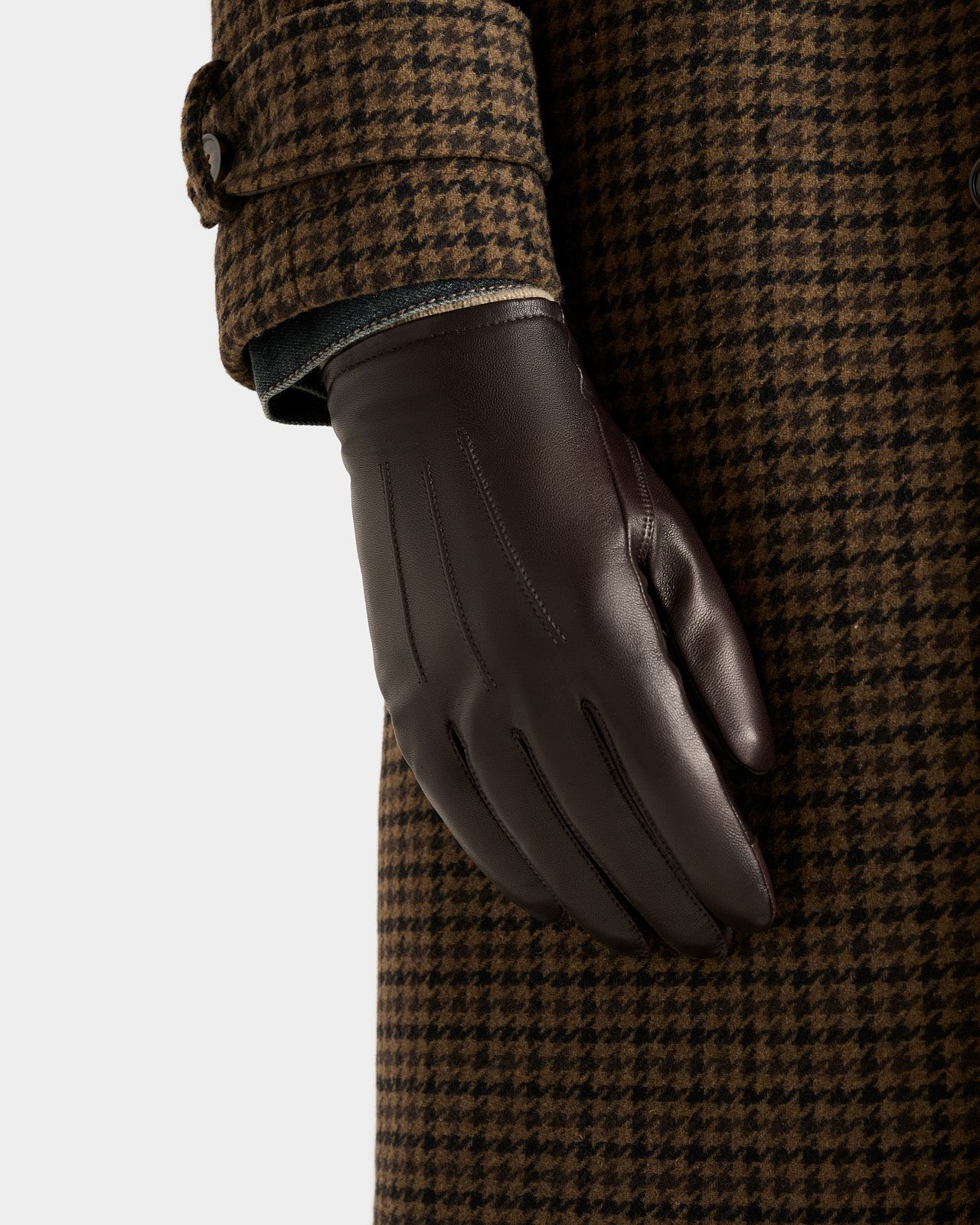 Arthur Mens Leather Gloves in Chocolate