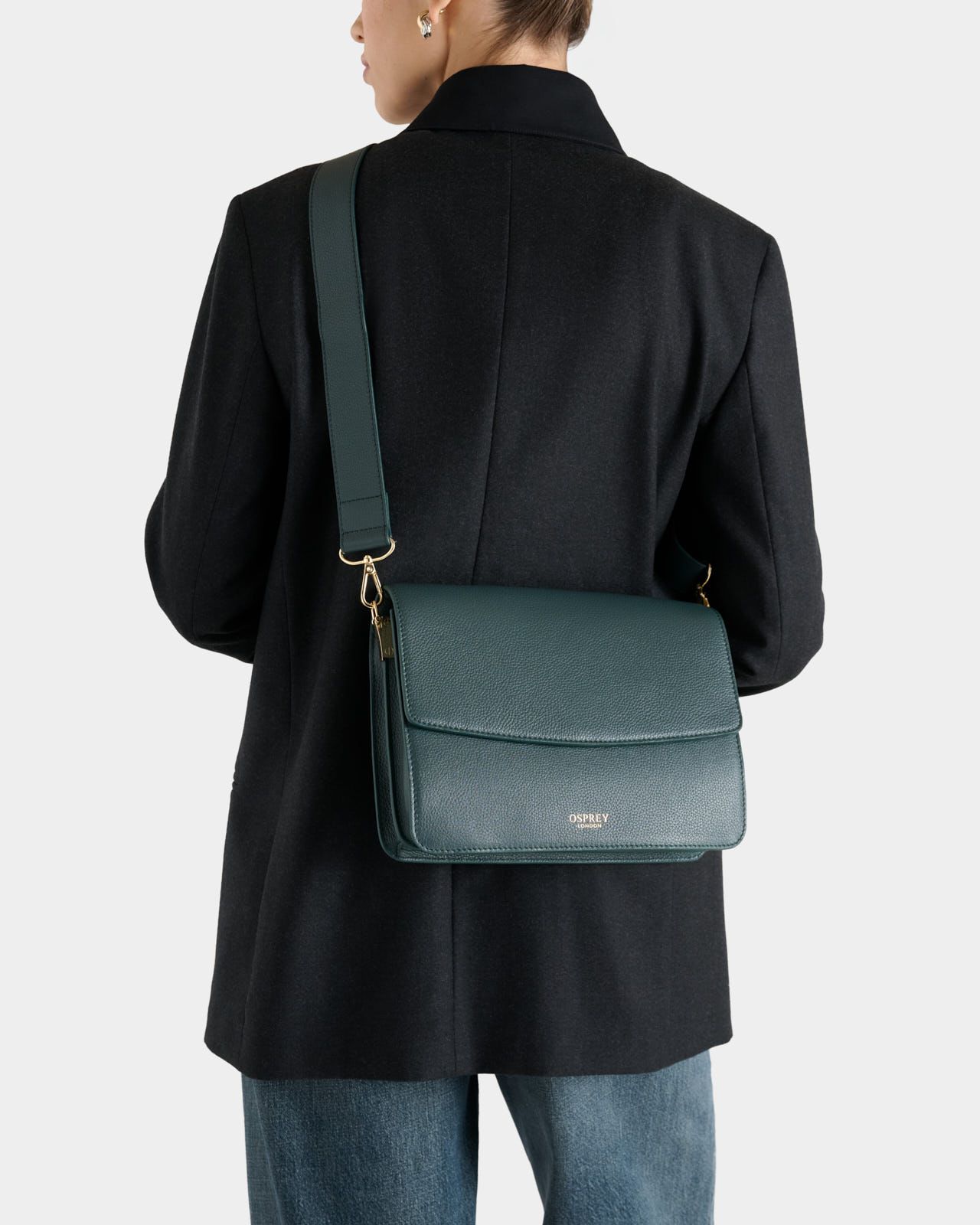The Camille Leather Crossbody Bag in Forest