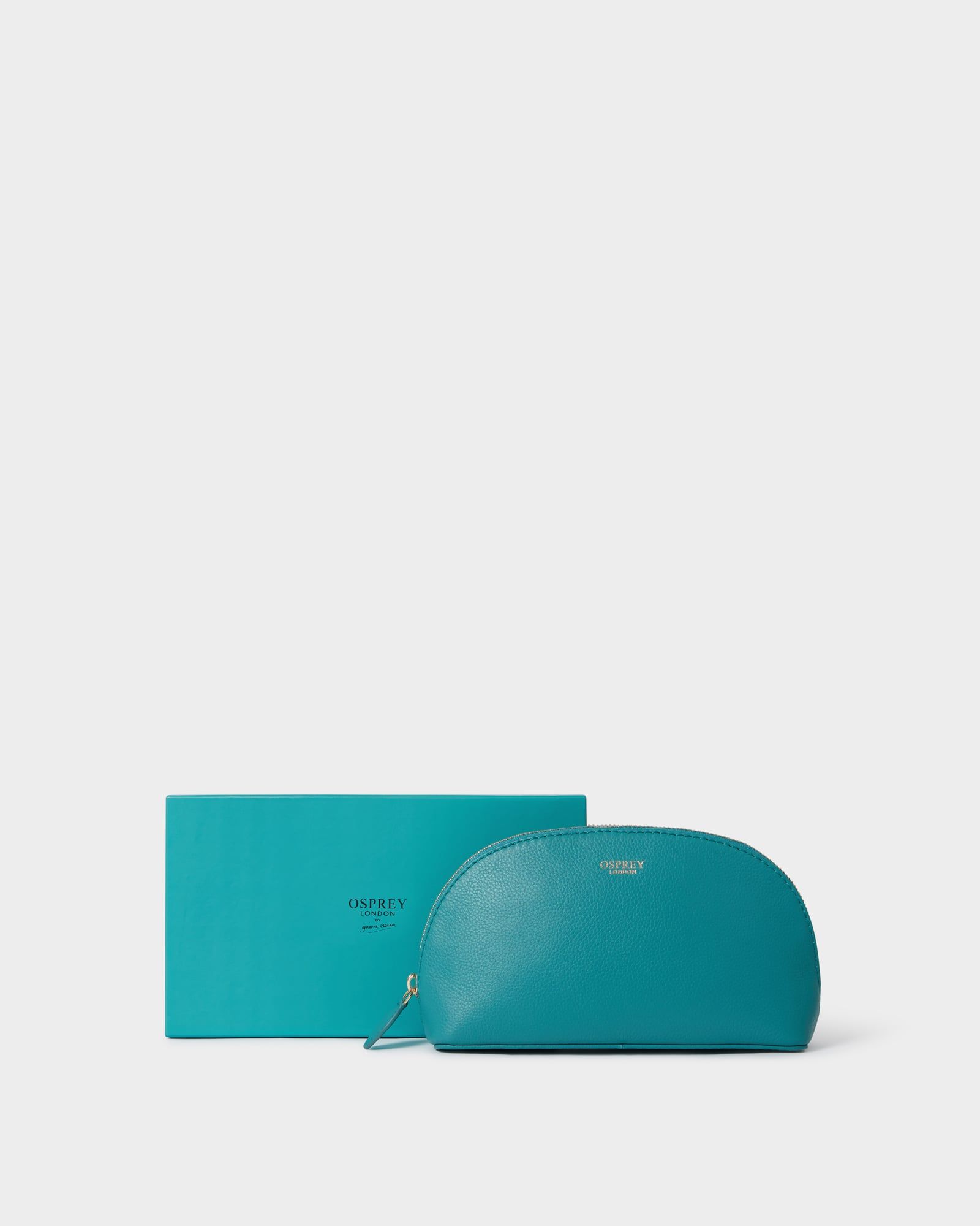 Image number 1 of The Poppy Leather Make Up Bag in Marine