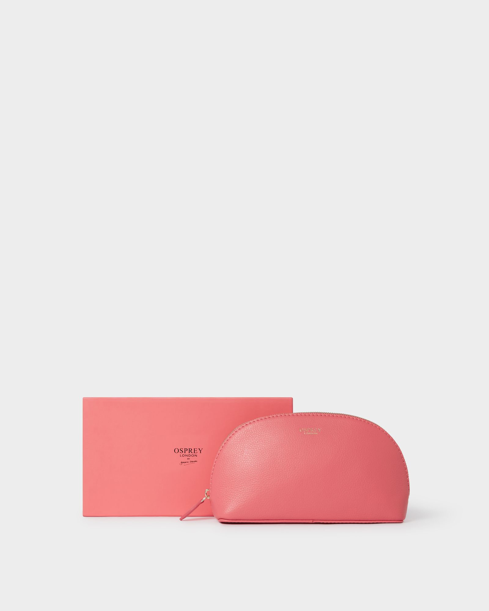 Image number 1 of The Poppy Leather Make Up Bag in Guava