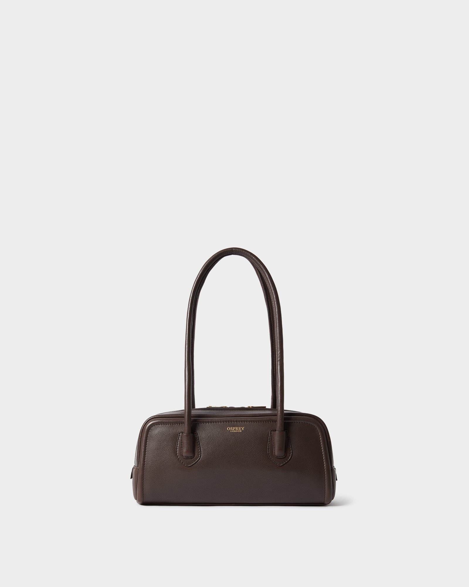 Image number 1 of The Angel East West Leather Shoulder Bag in Chocolate