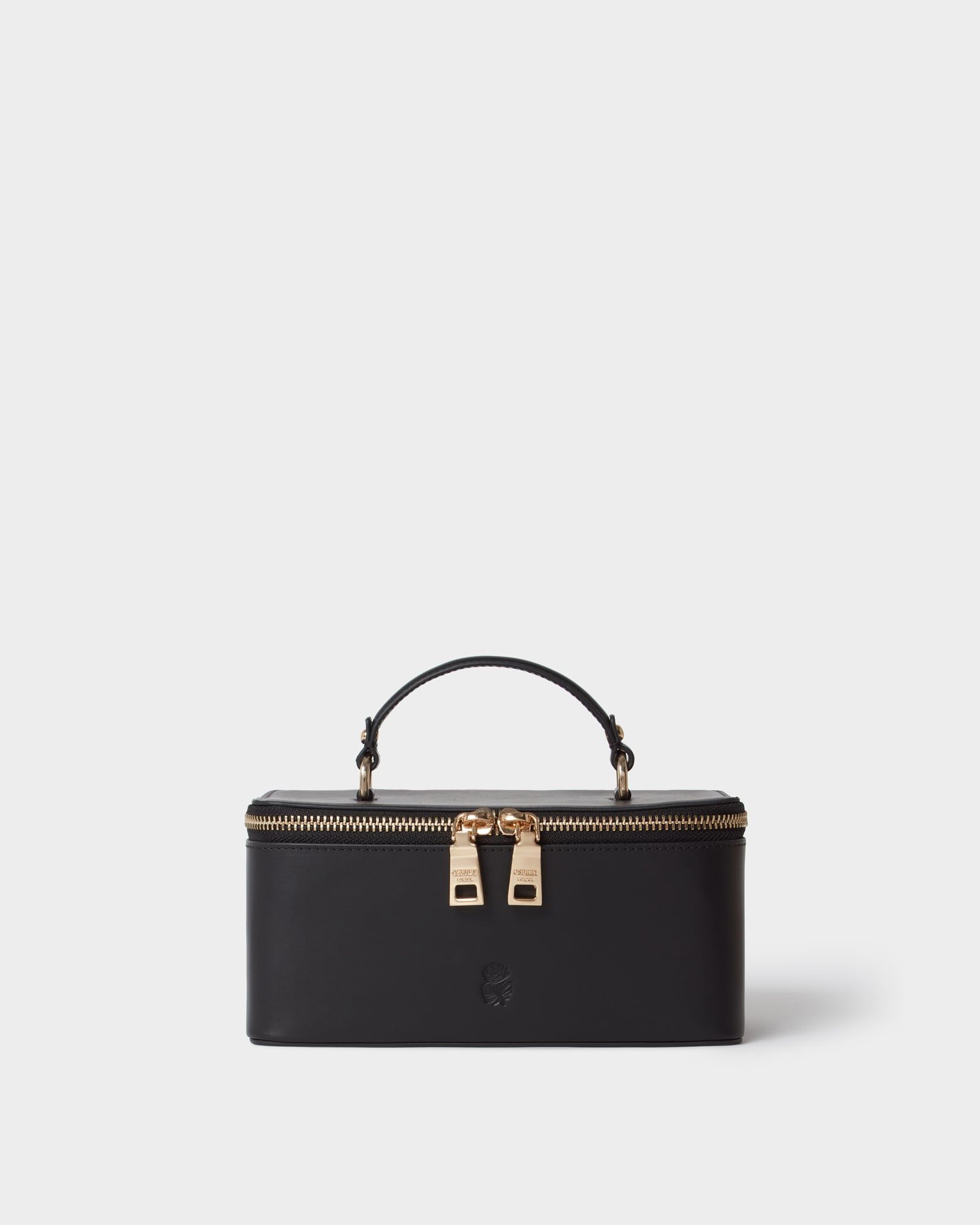 Image number 1 of The Top Handle Leather Jewellery Box in Black
