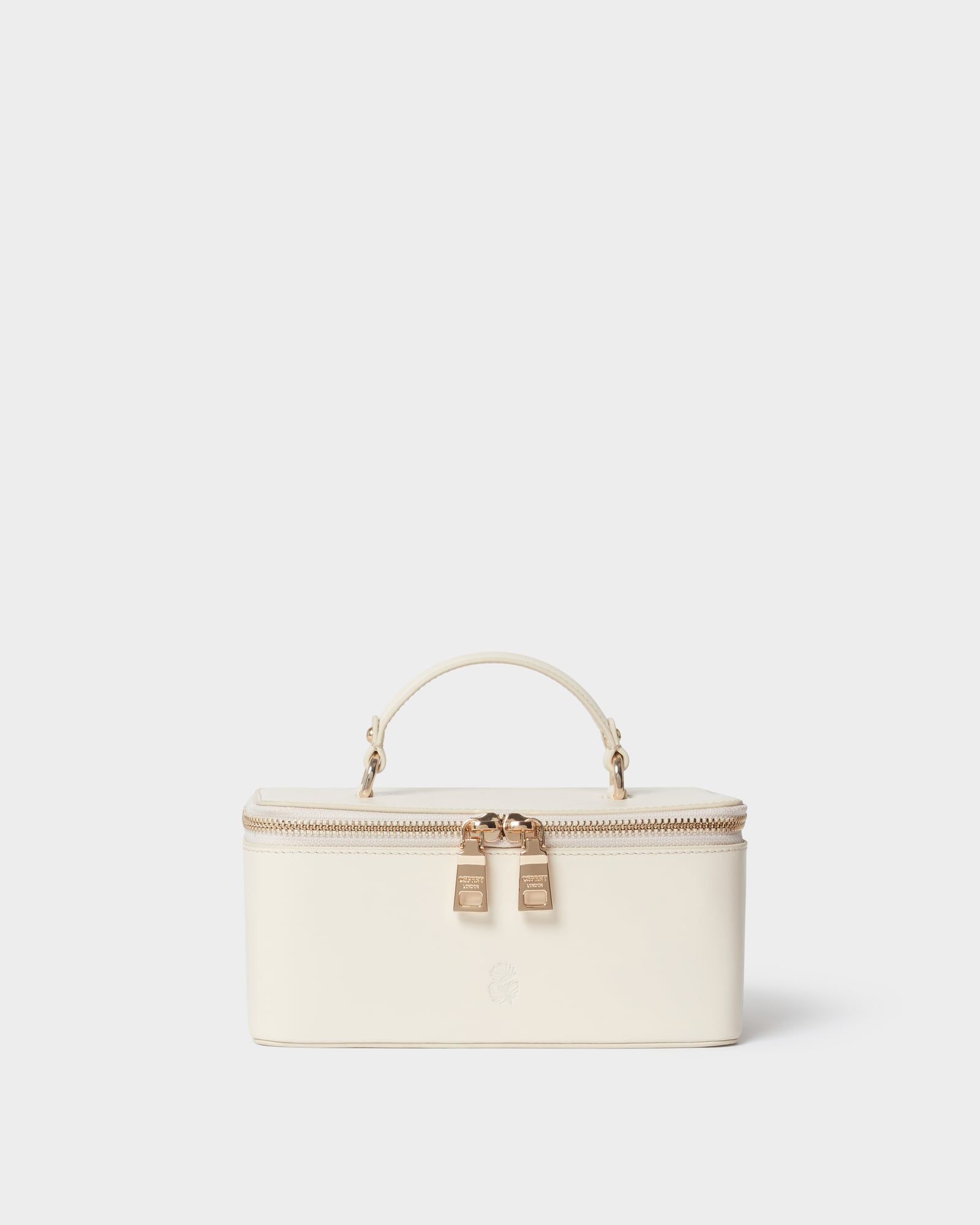 Image number 1 of The Top Handle Leather Jewellery Box in Ivory