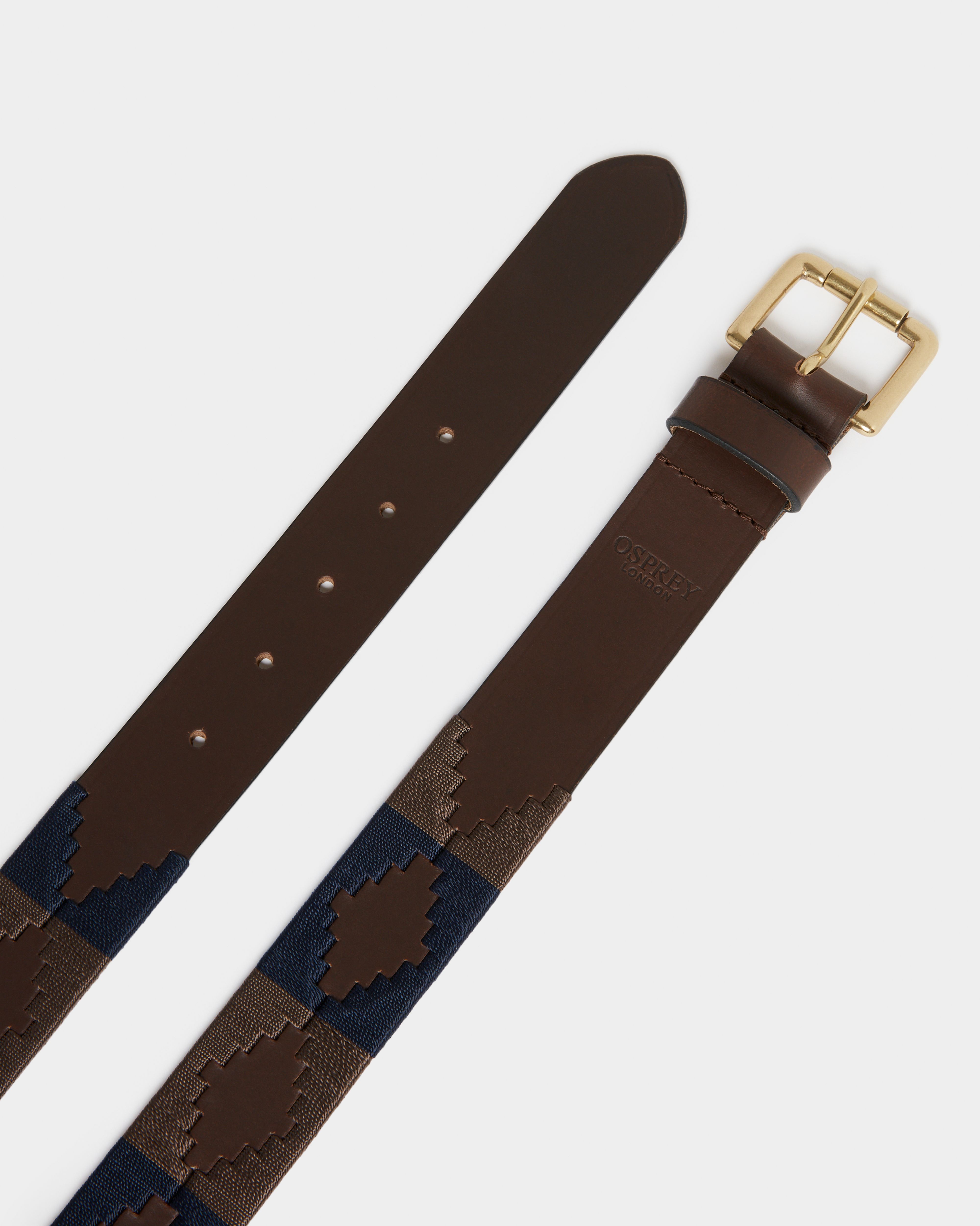 Image number 3 of Mendoza Belt - Saddle - Navy & Coffee