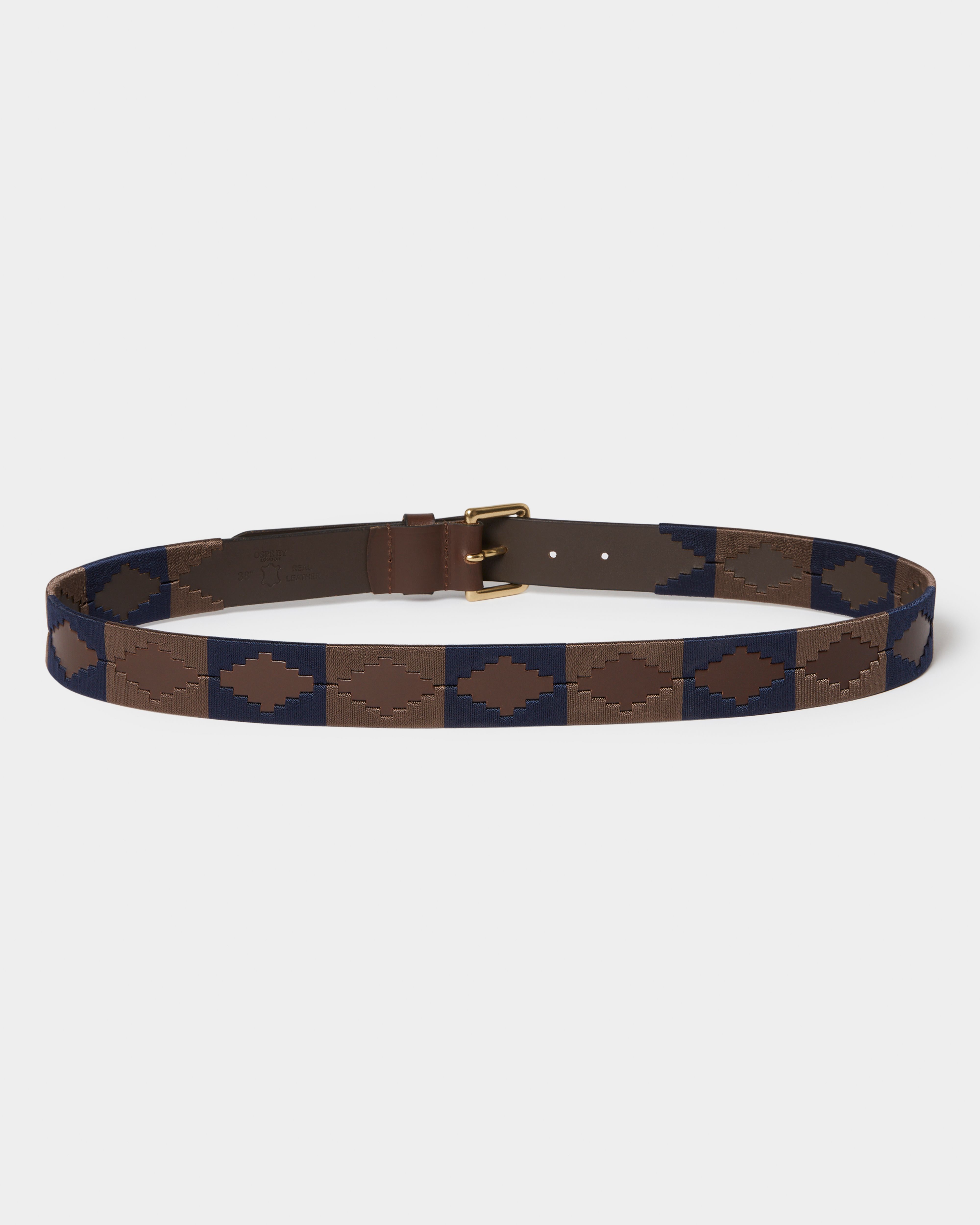 Image number 2 of Mendoza Belt - Saddle - Navy & Coffee