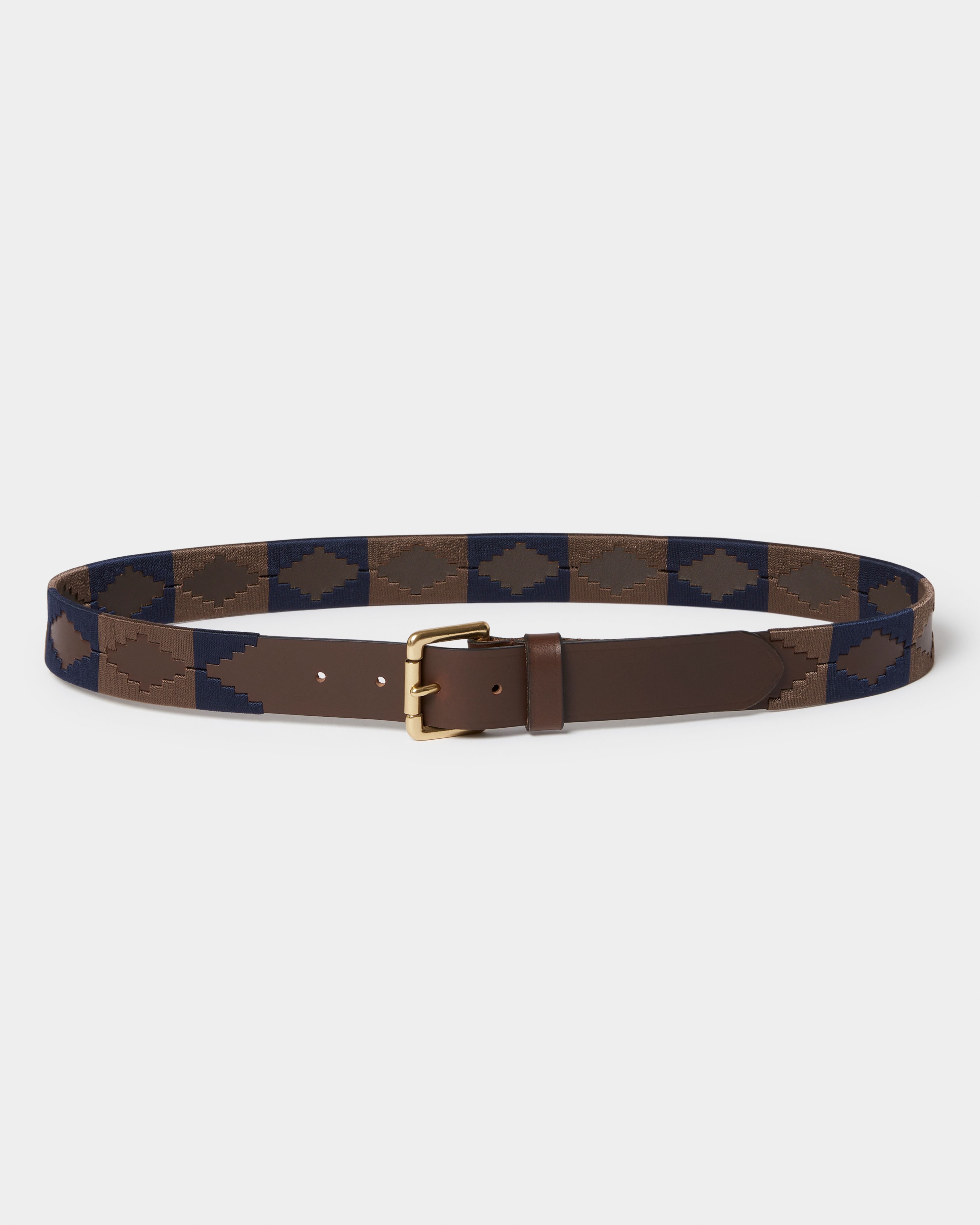 Image number 1 of Mendoza Belt - Saddle - Navy & Coffee