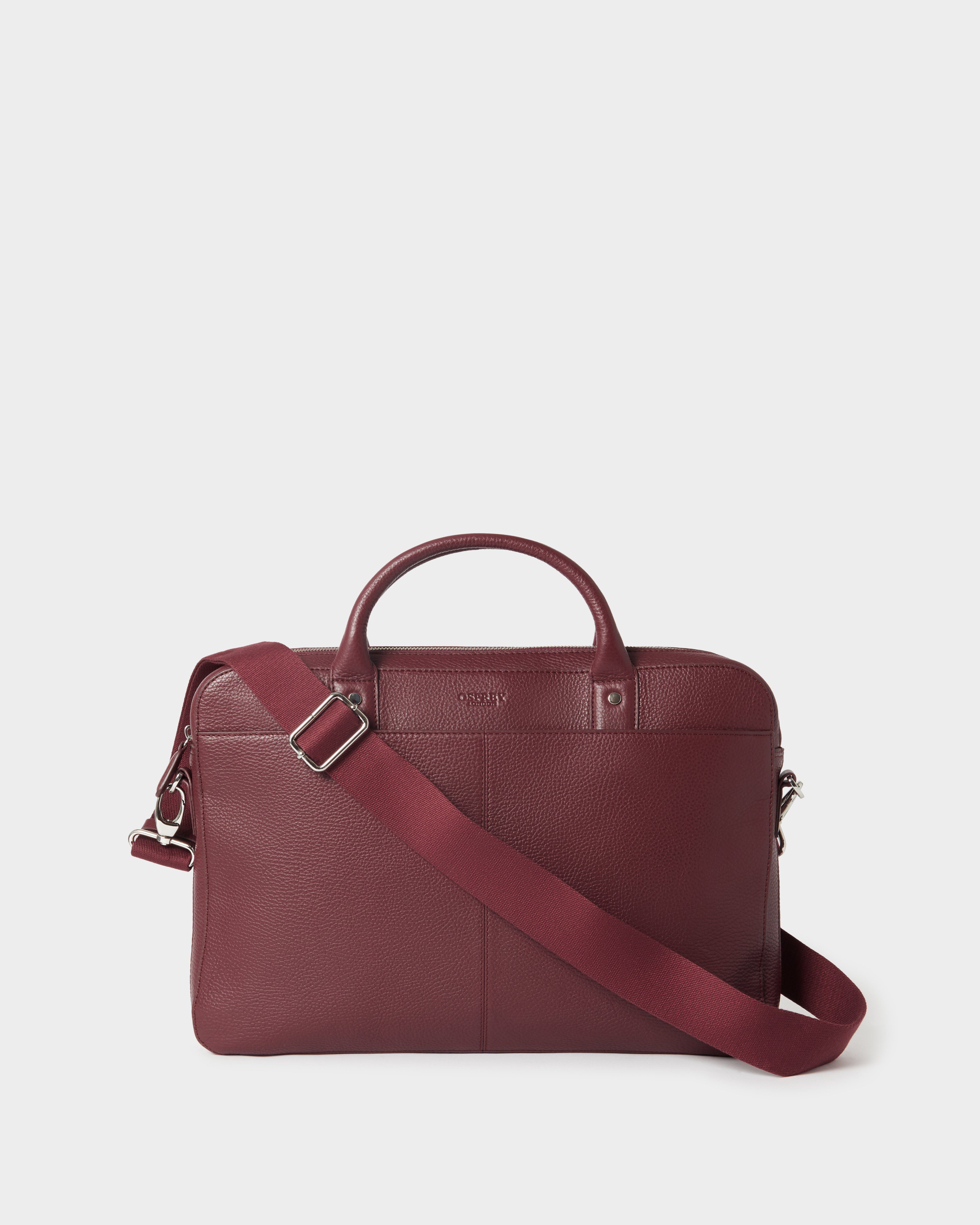 The Jacob Leather Laptop Case in Merlot