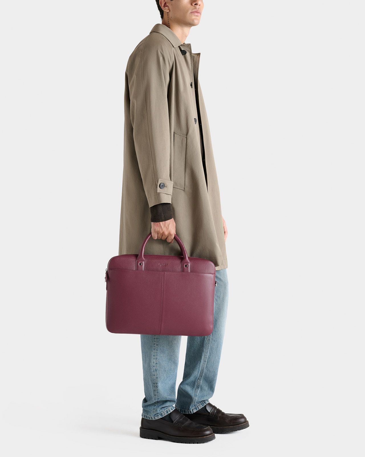 Image number 1 of The Jacob Leather Laptop Bag in Merlot