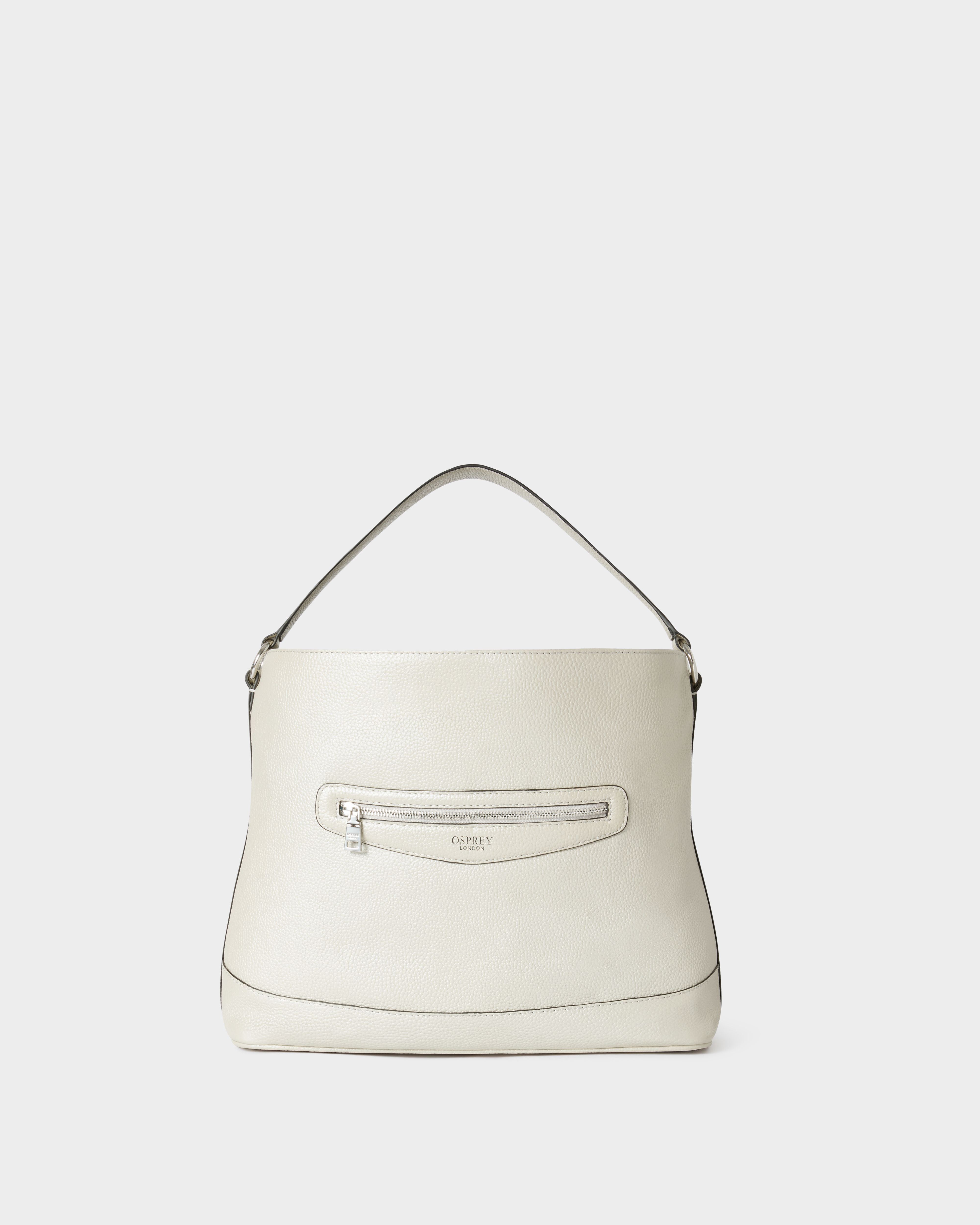 Image number 2 of The Hendrix Leather Hobo in Silver