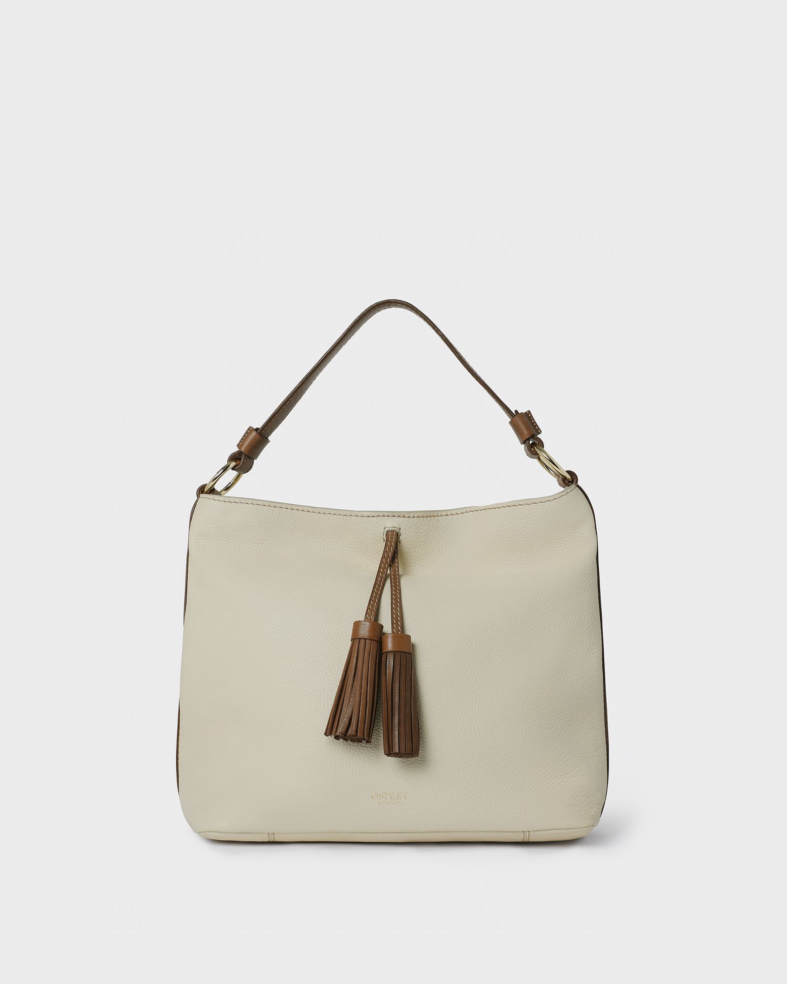 The Savanna Leather Hobo in Ivory