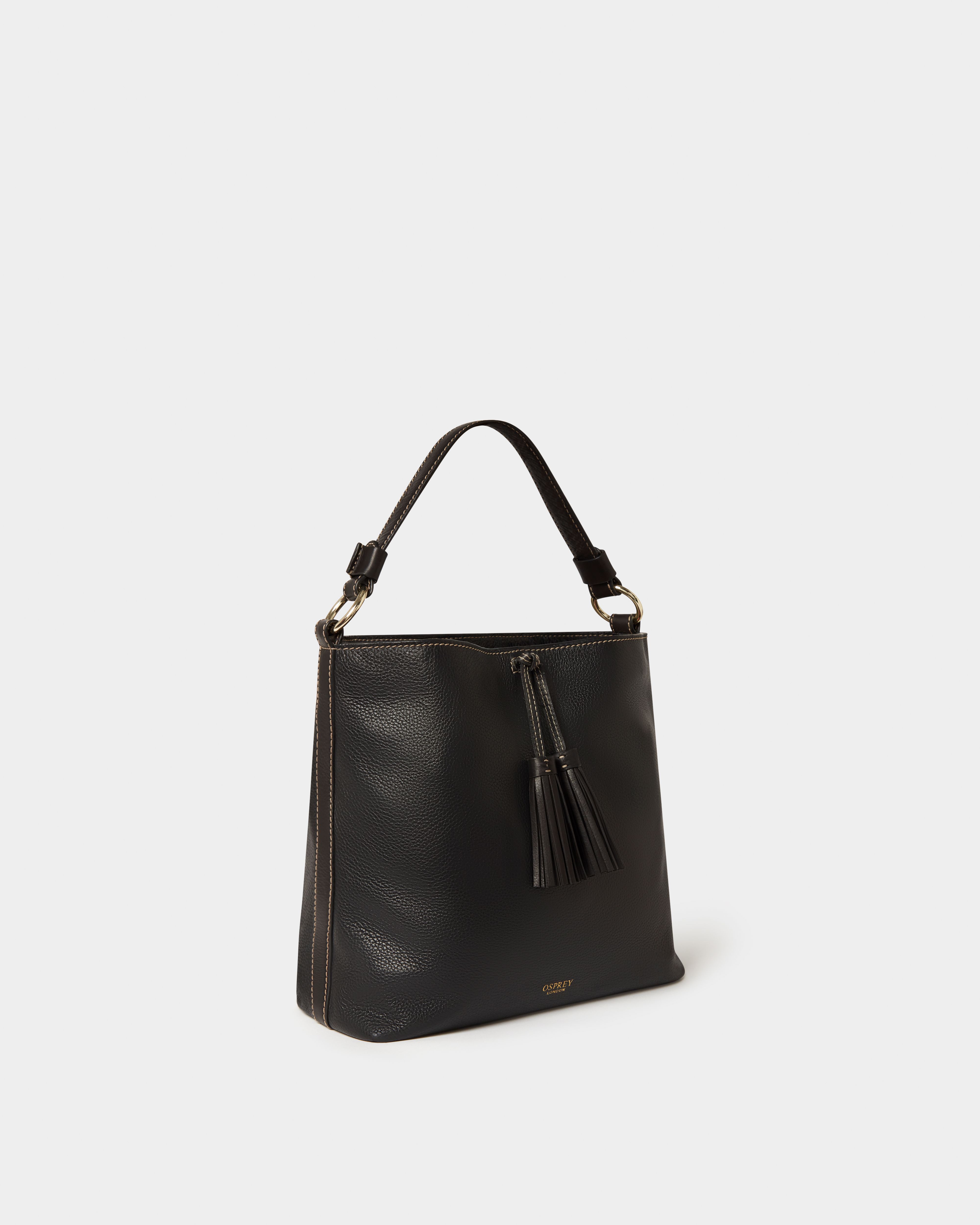 Image number 2 of The Savanna Leather Hobo in Black