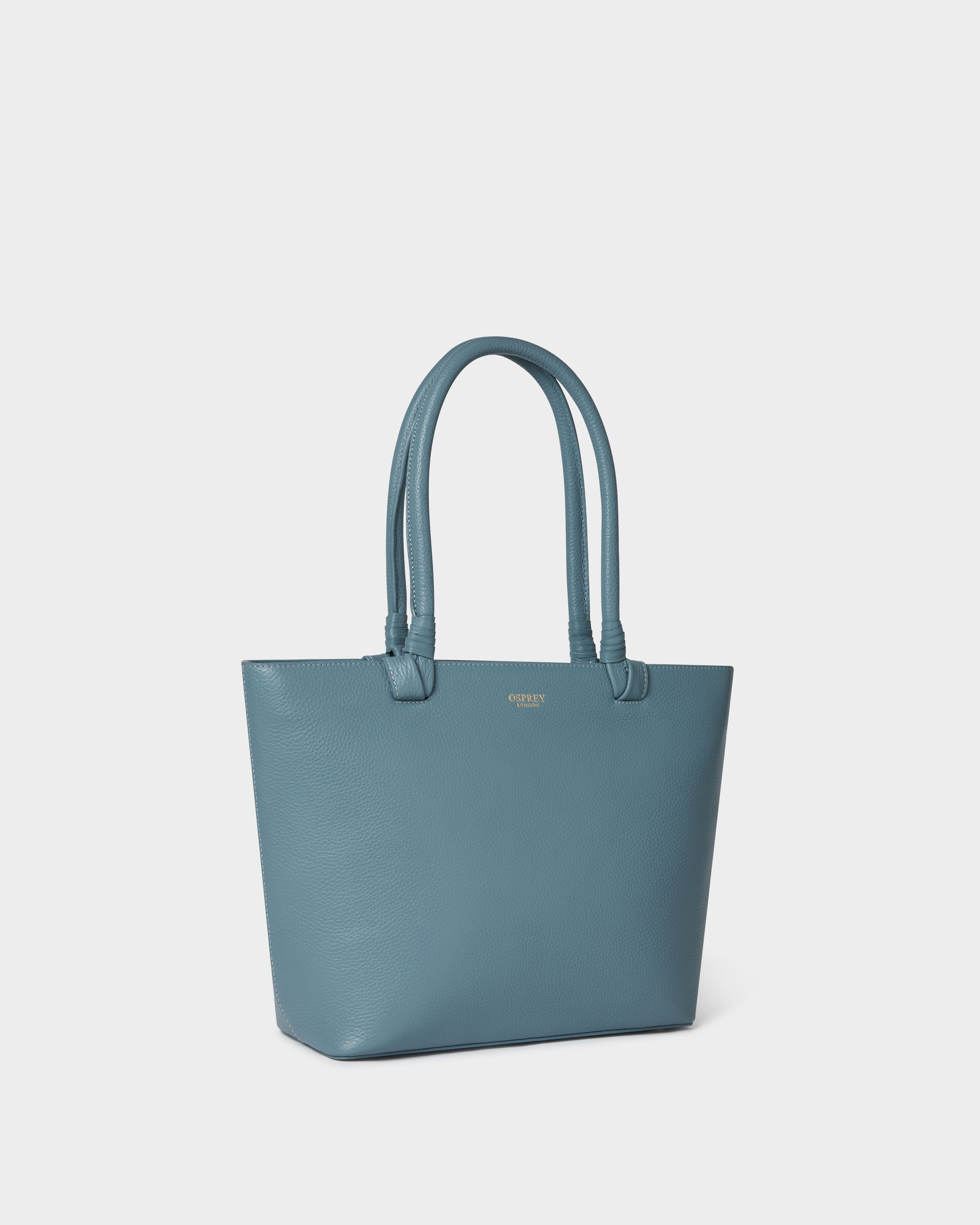 Image number 2 of The Collier Leather Tote in Light Teal
