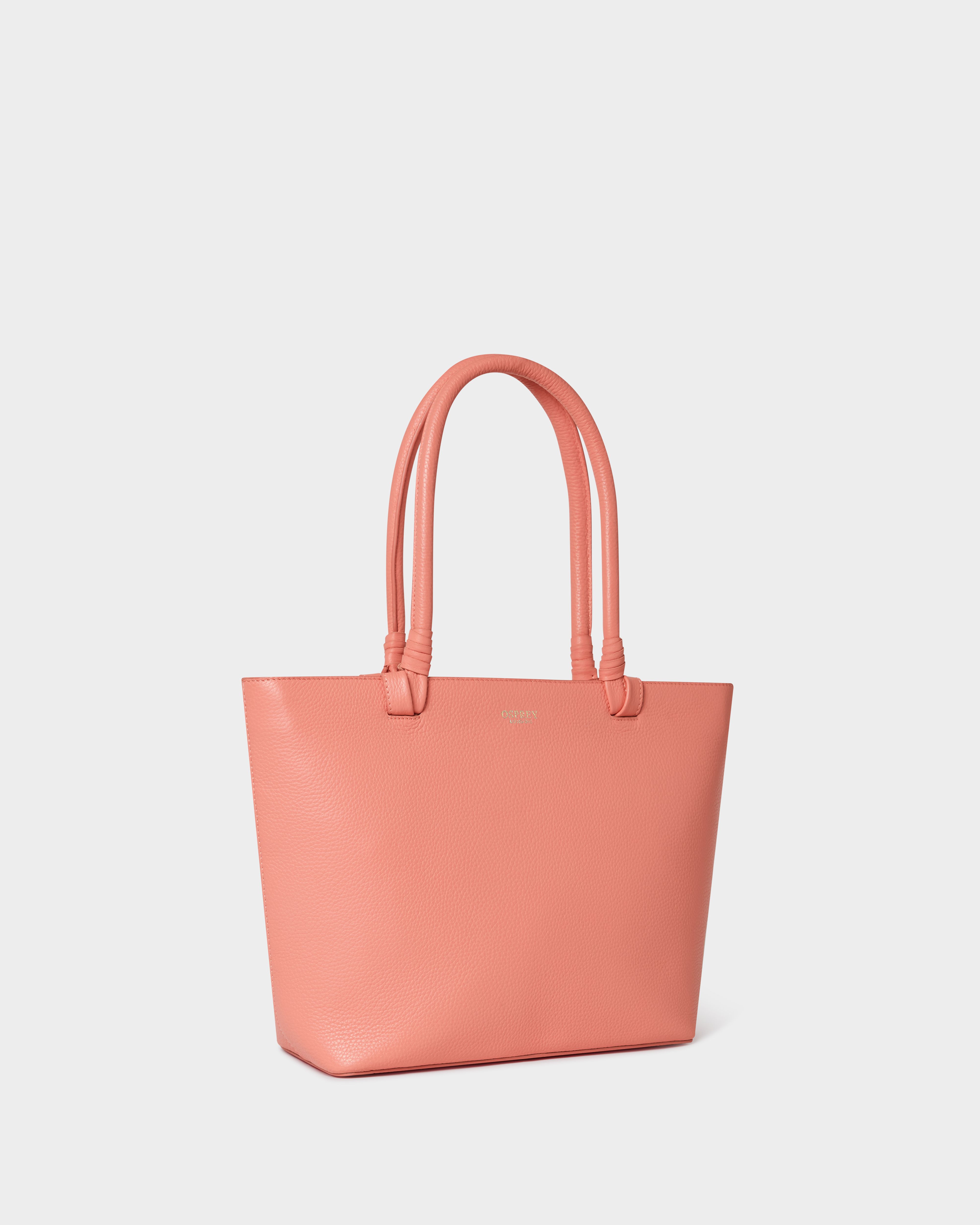 Image number 2 of The Collier Leather Tote in Peach
