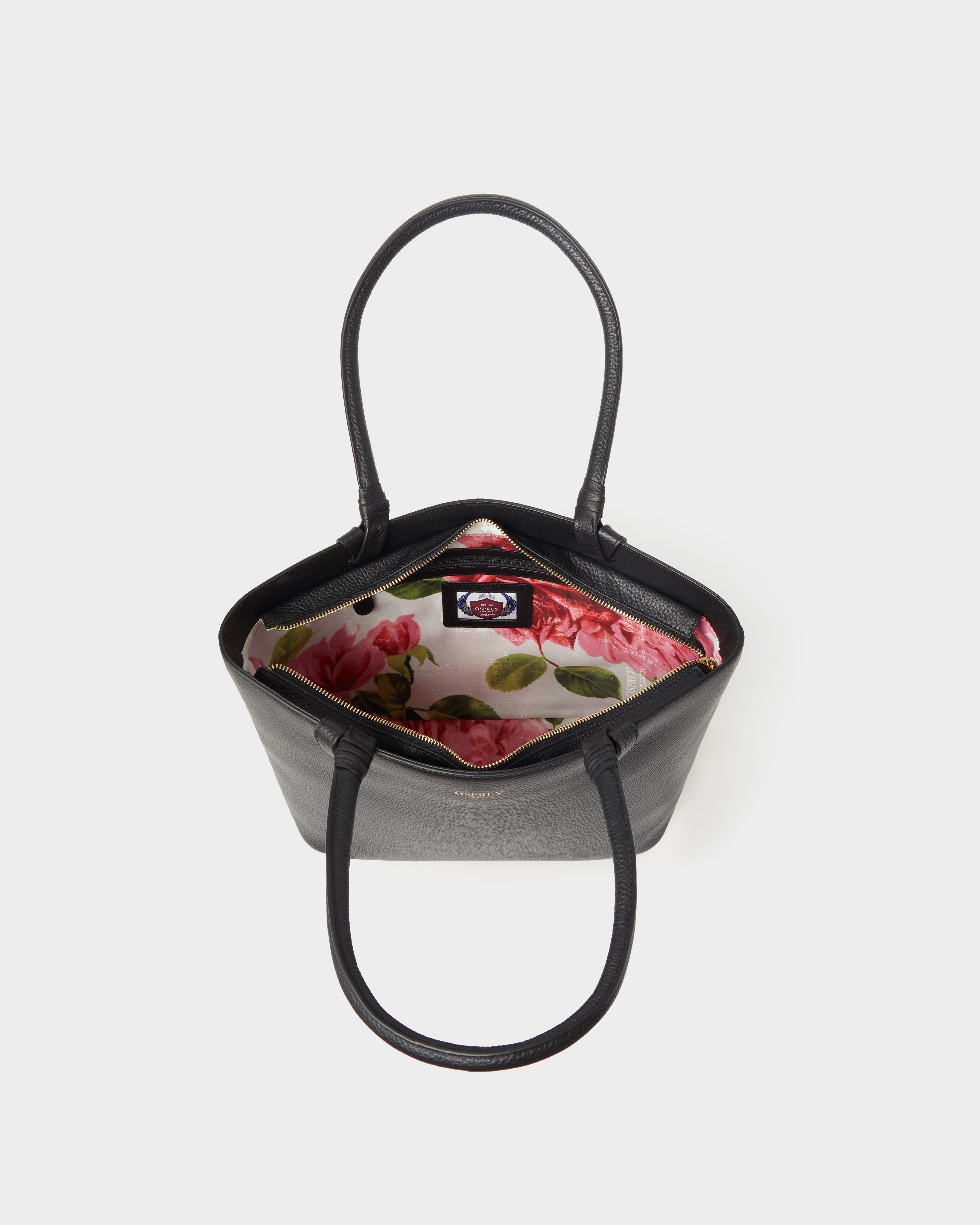 Image number 3 of The Collier Leather Tote in Black