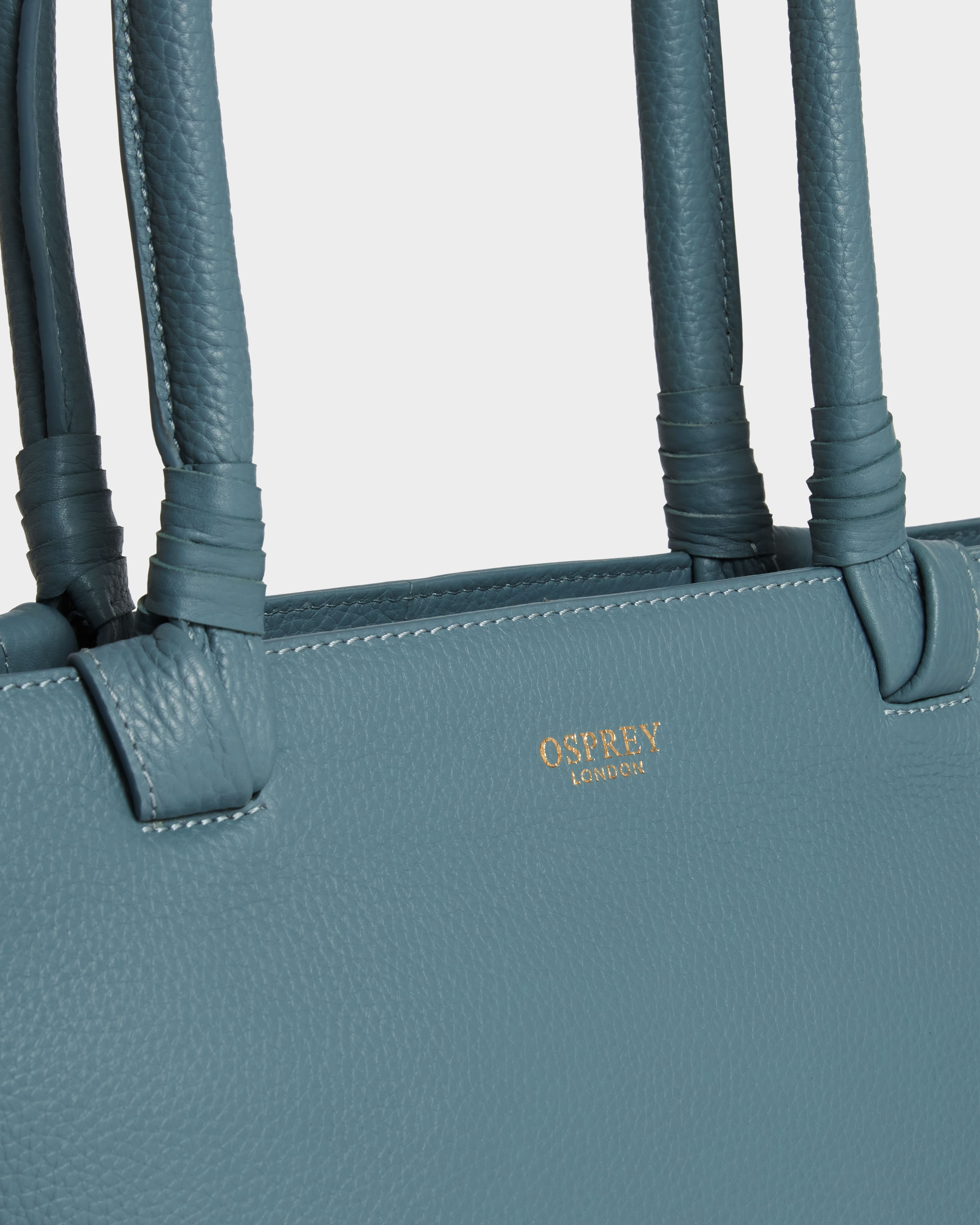 Image number 5 of The Collier Leather Tote in Light Teal