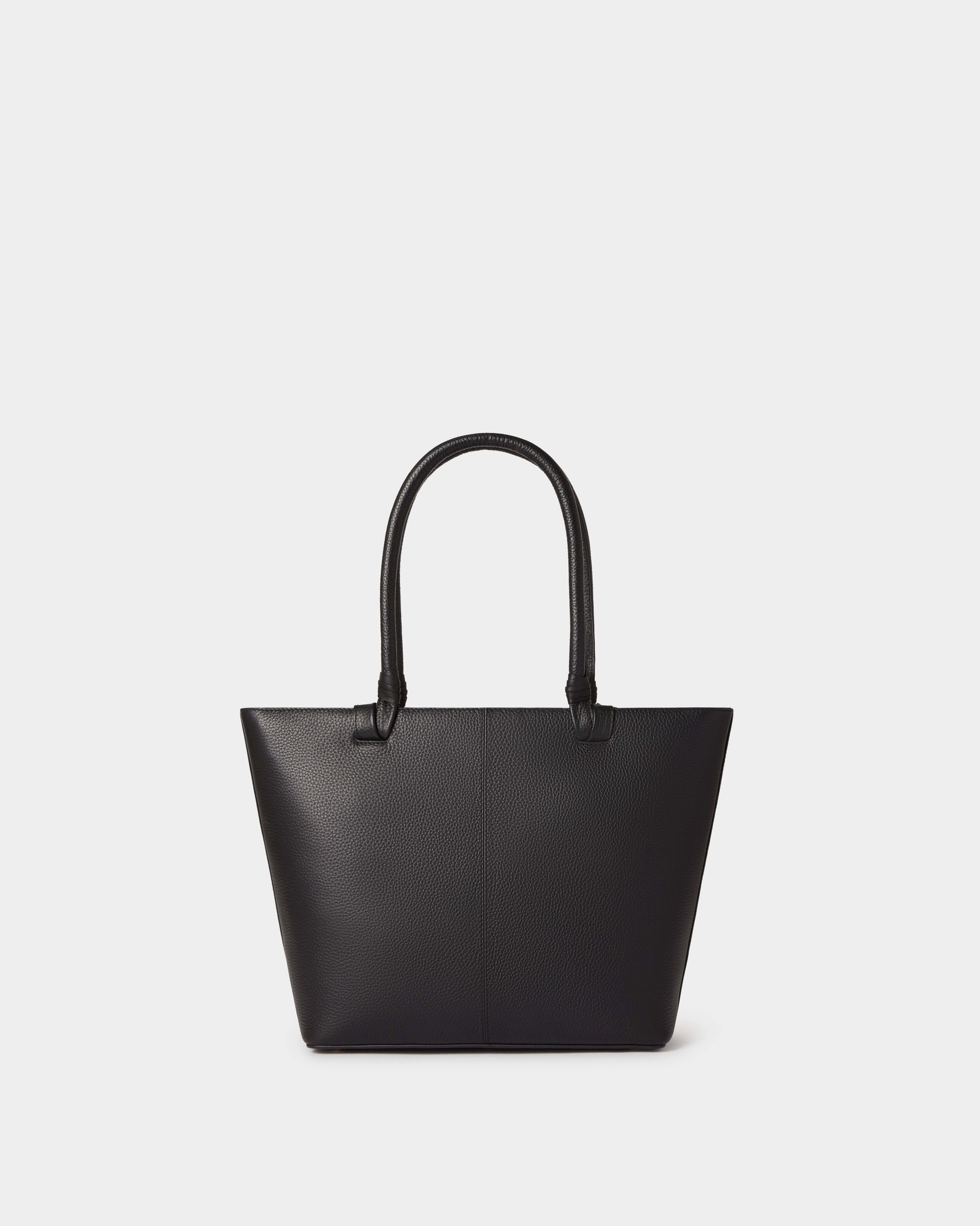 Image number 4 of The Collier Leather Tote in Black
