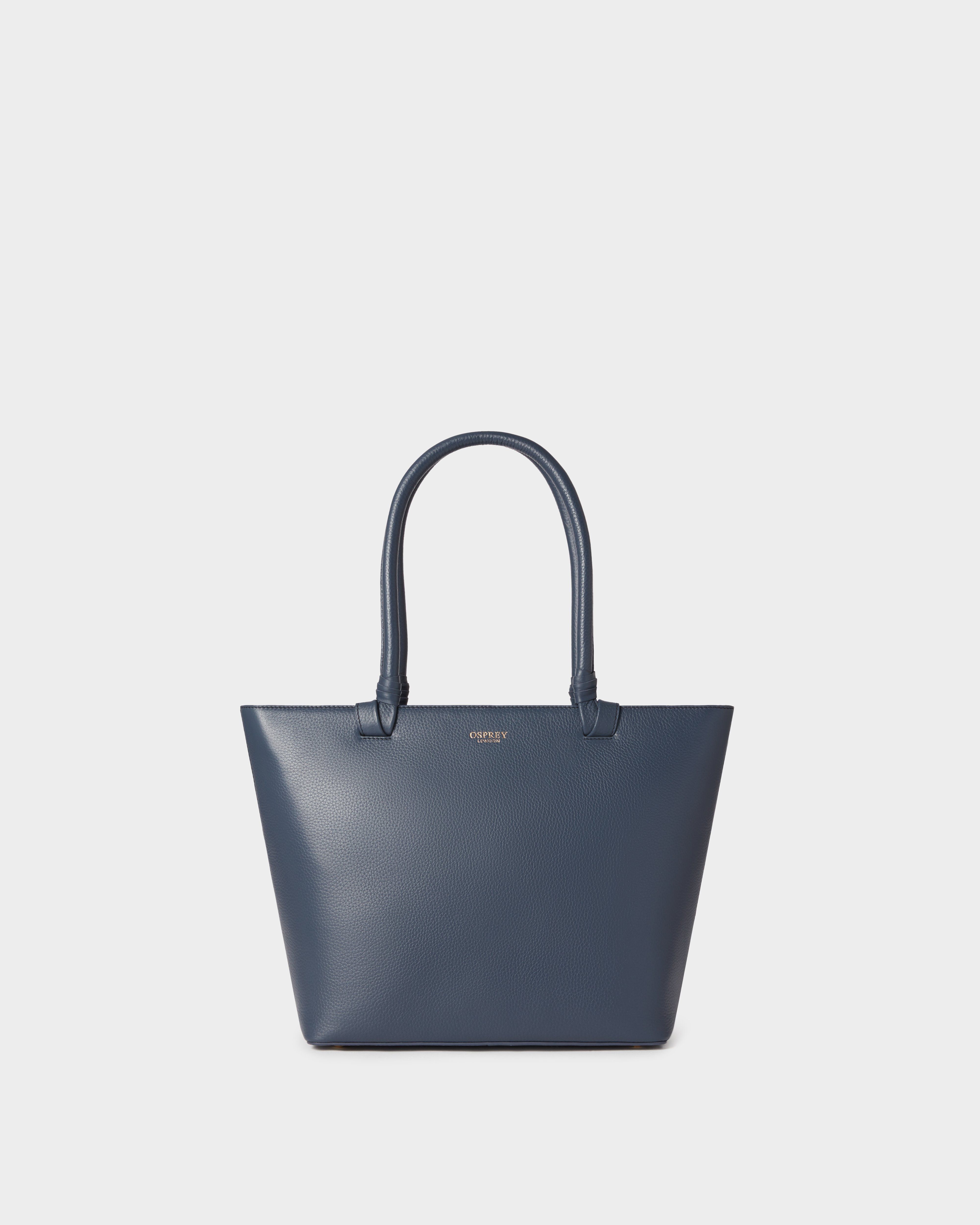Image number 1 of The Collier Leather Tote in Navy