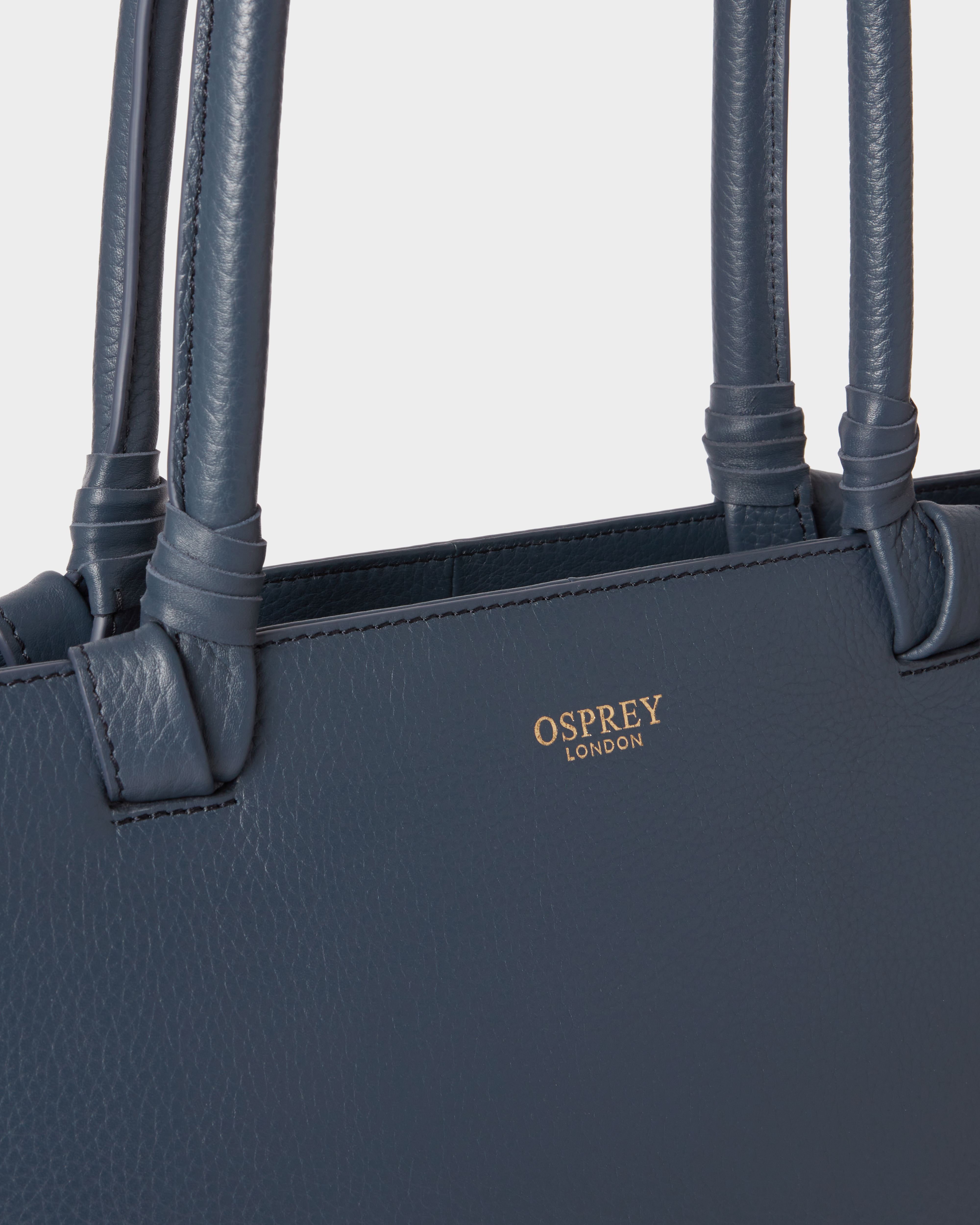 Image number 5 of The Collier Leather Tote in Navy