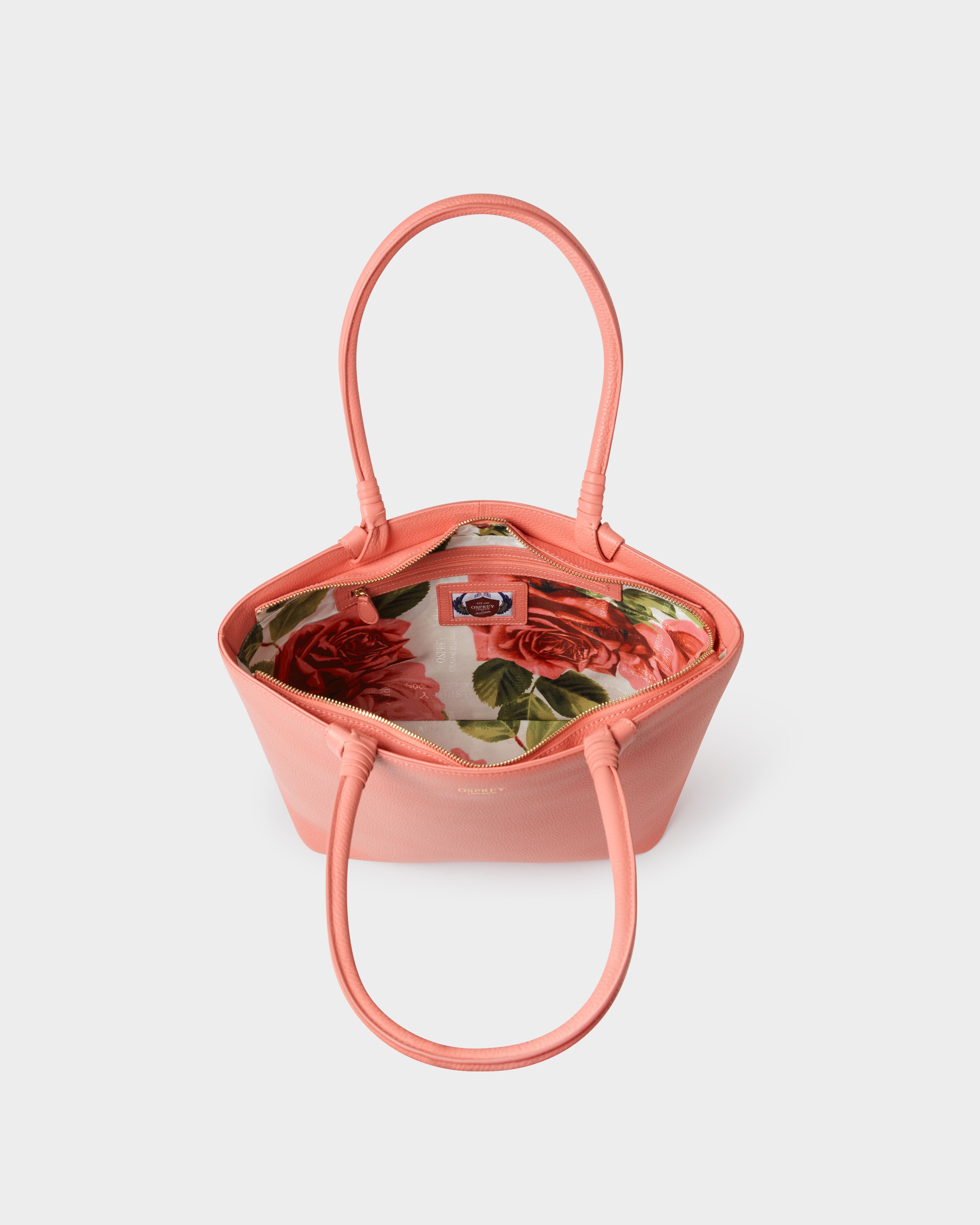Image number 3 of The Collier Leather Tote in Peach