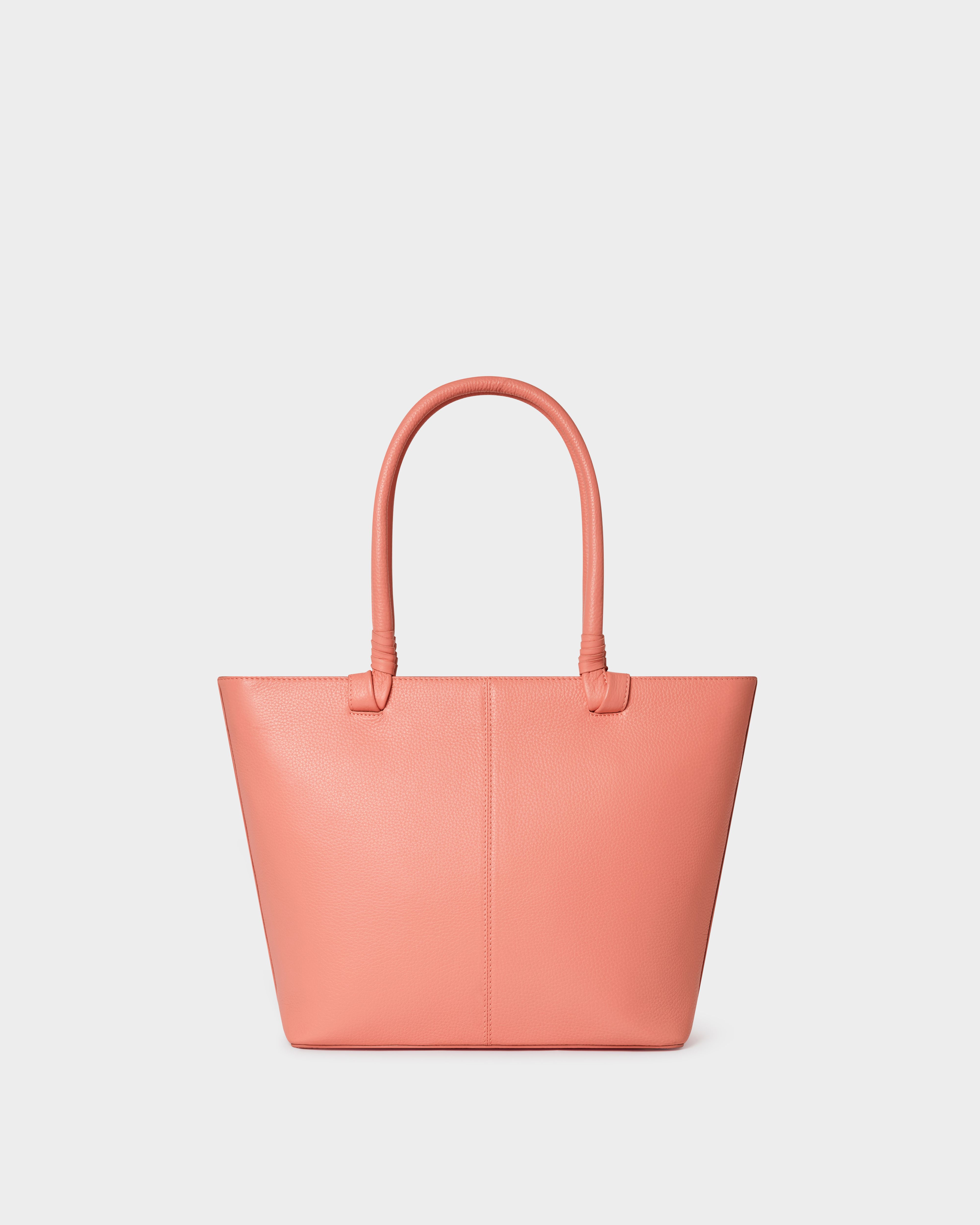 Image number 4 of The Collier Leather Tote in Peach