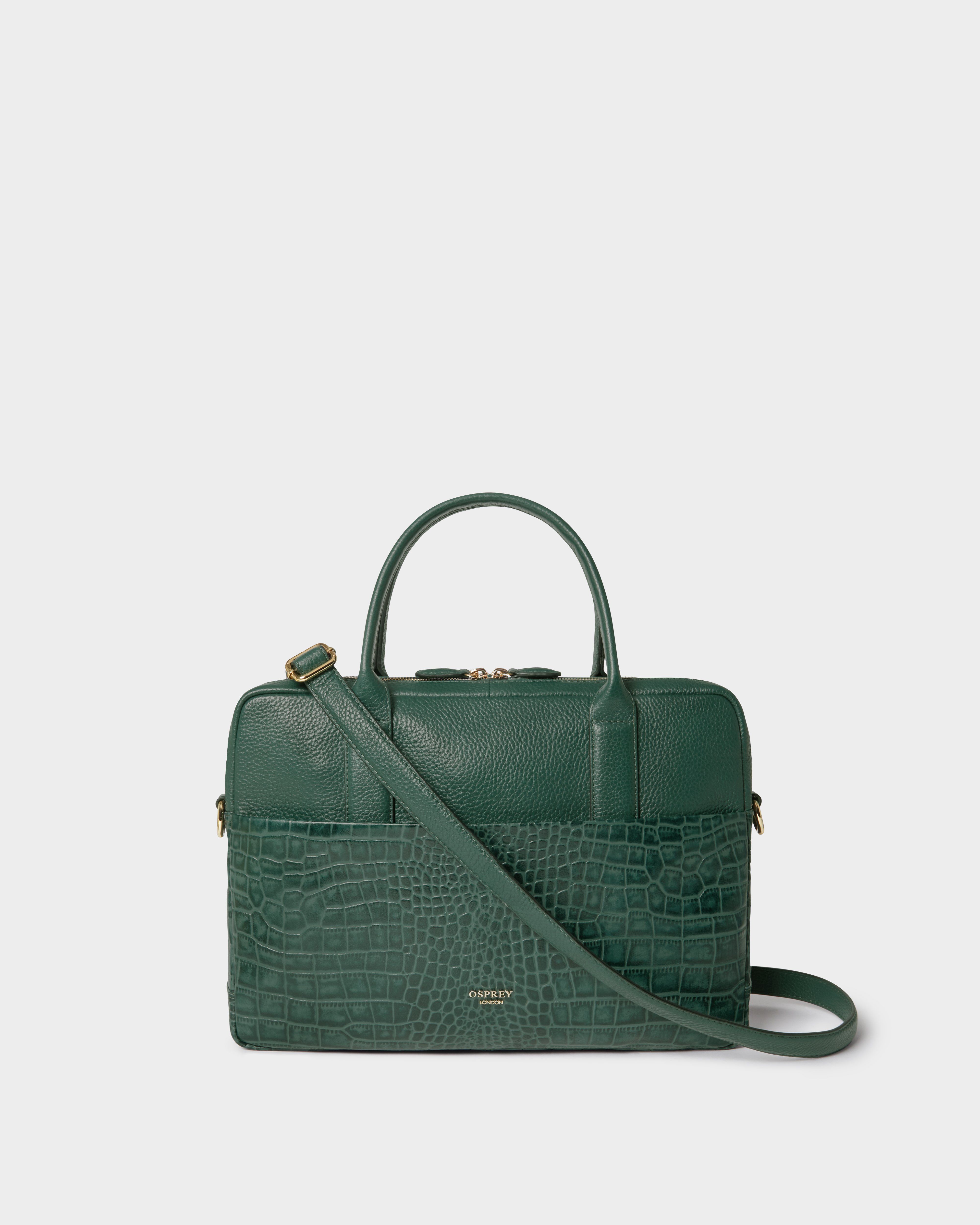 The Kellie Leather Laptop Bag in Forest