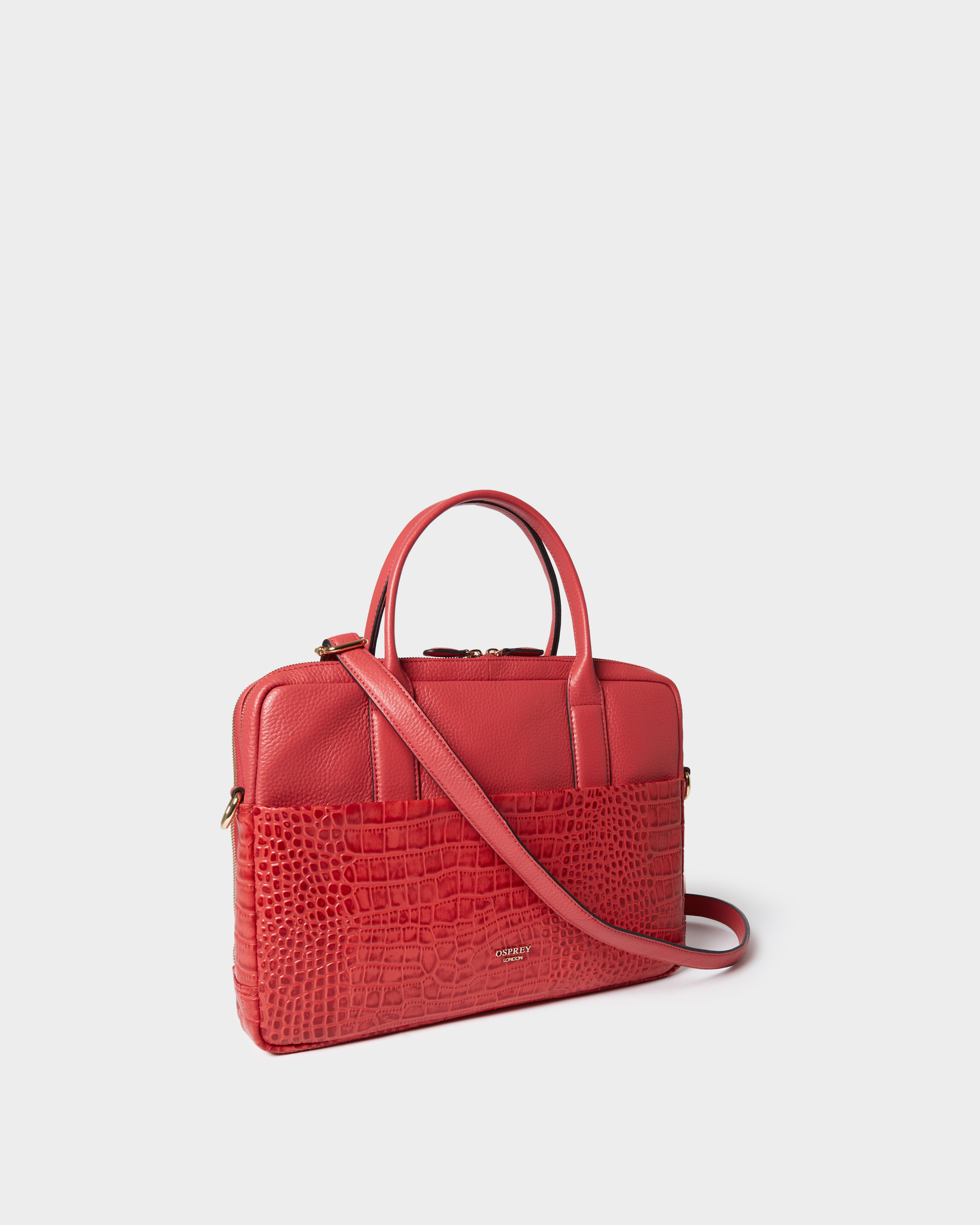 The Kellie Leather Laptop Bag in Rosewood