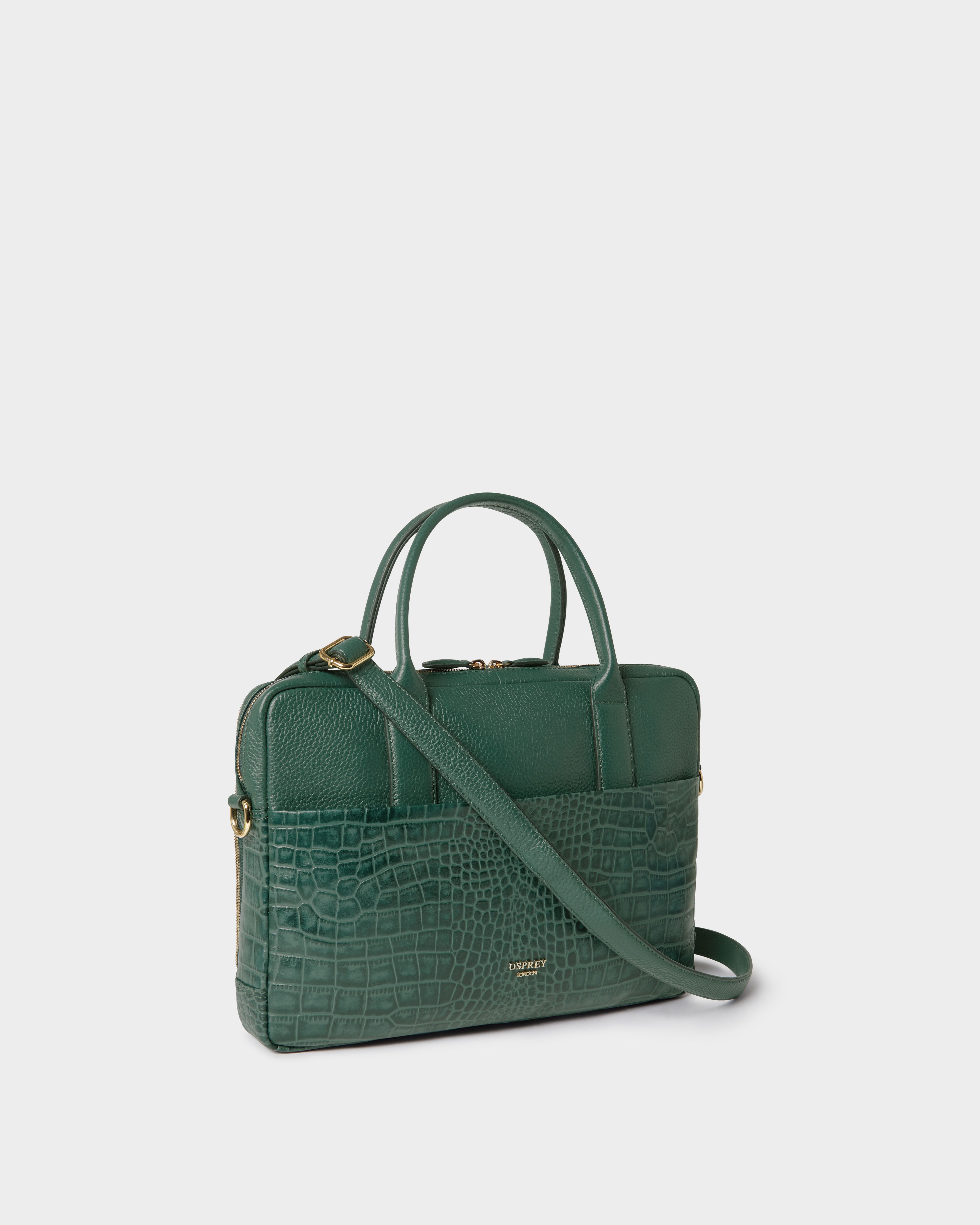 Image number 2 of The Kellie Leather Laptop Bag in Forest