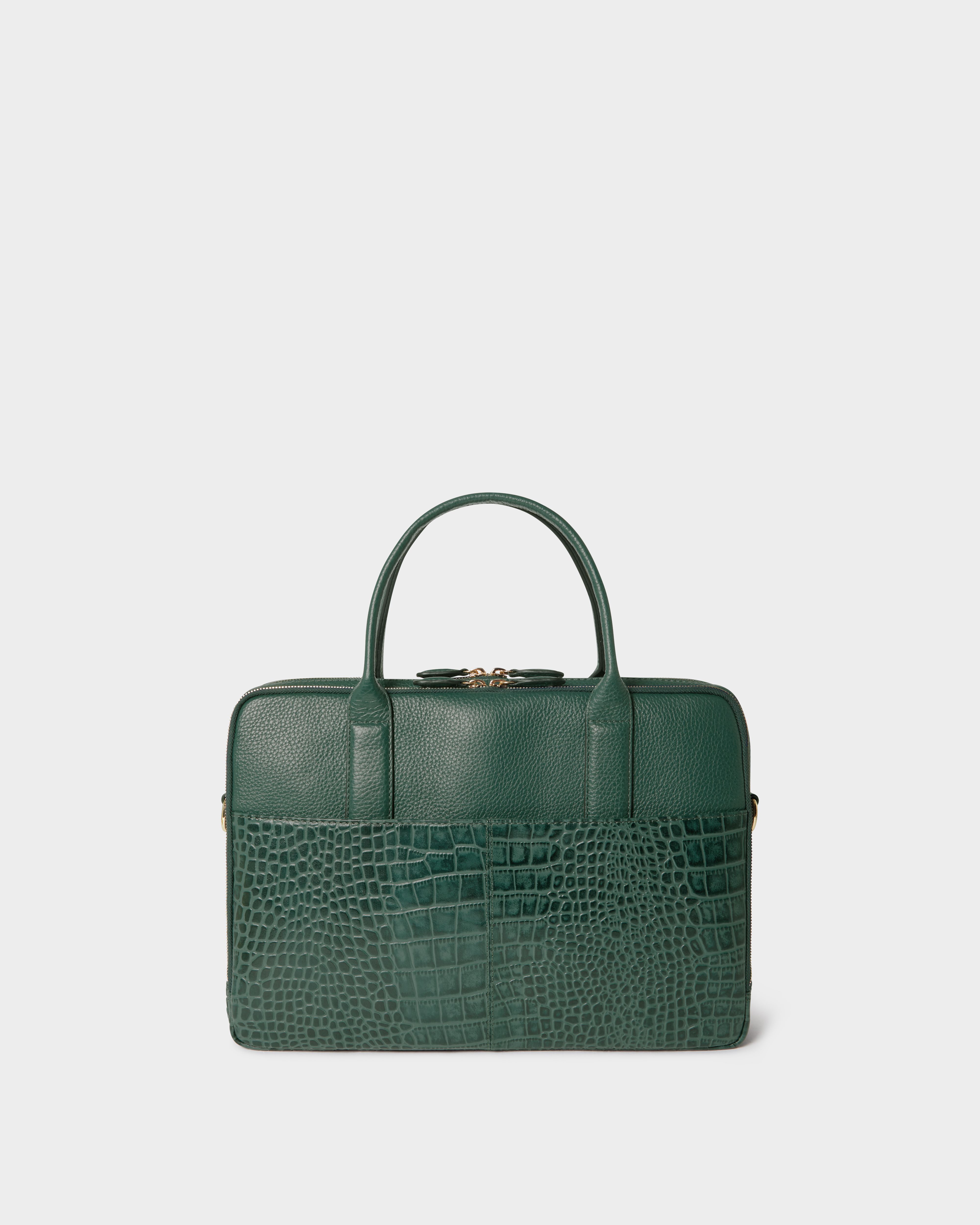 Image number 5 of The Kellie Leather Laptop Bag in Forest