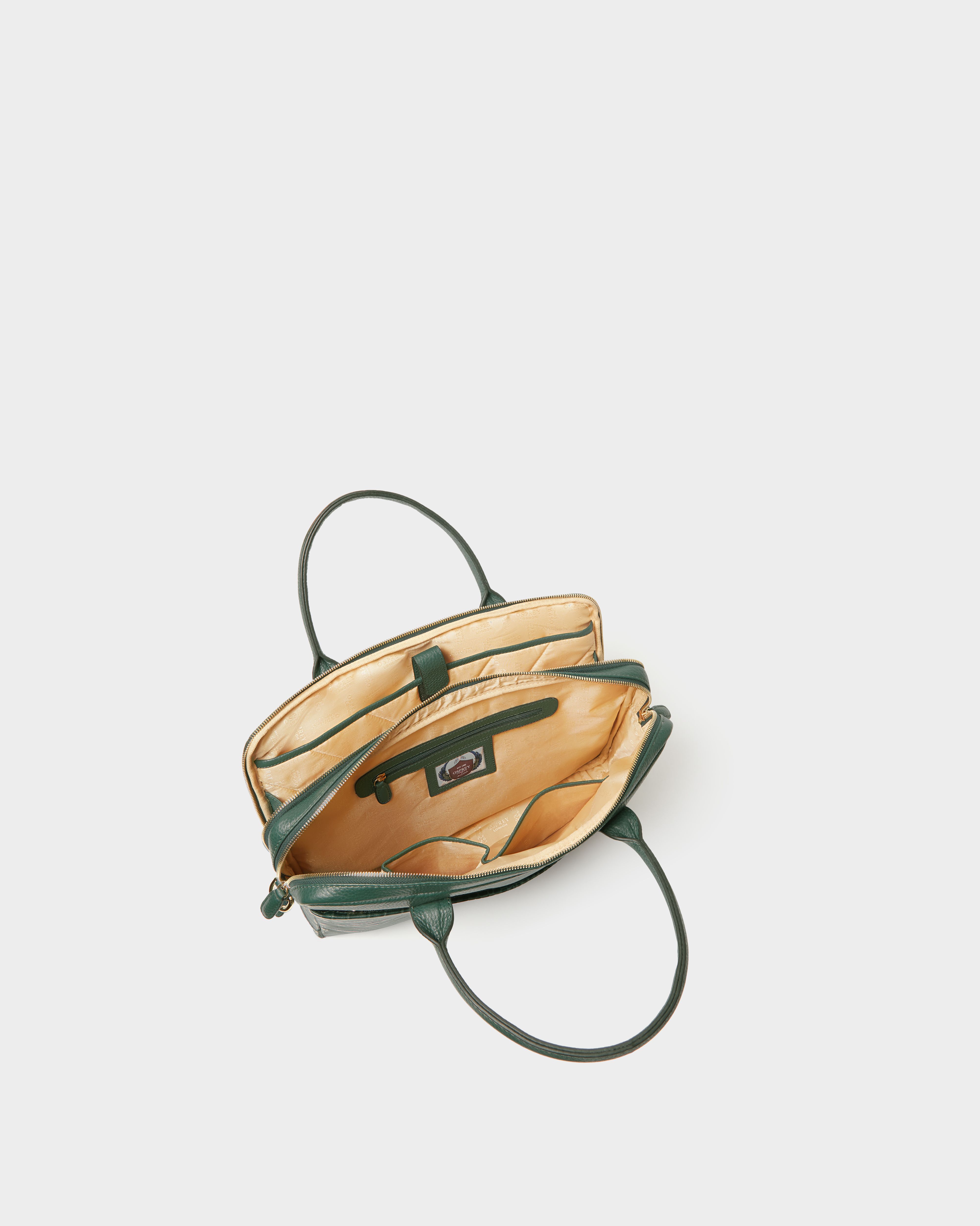 Image number 4 of The Kellie Leather Laptop Bag in Forest