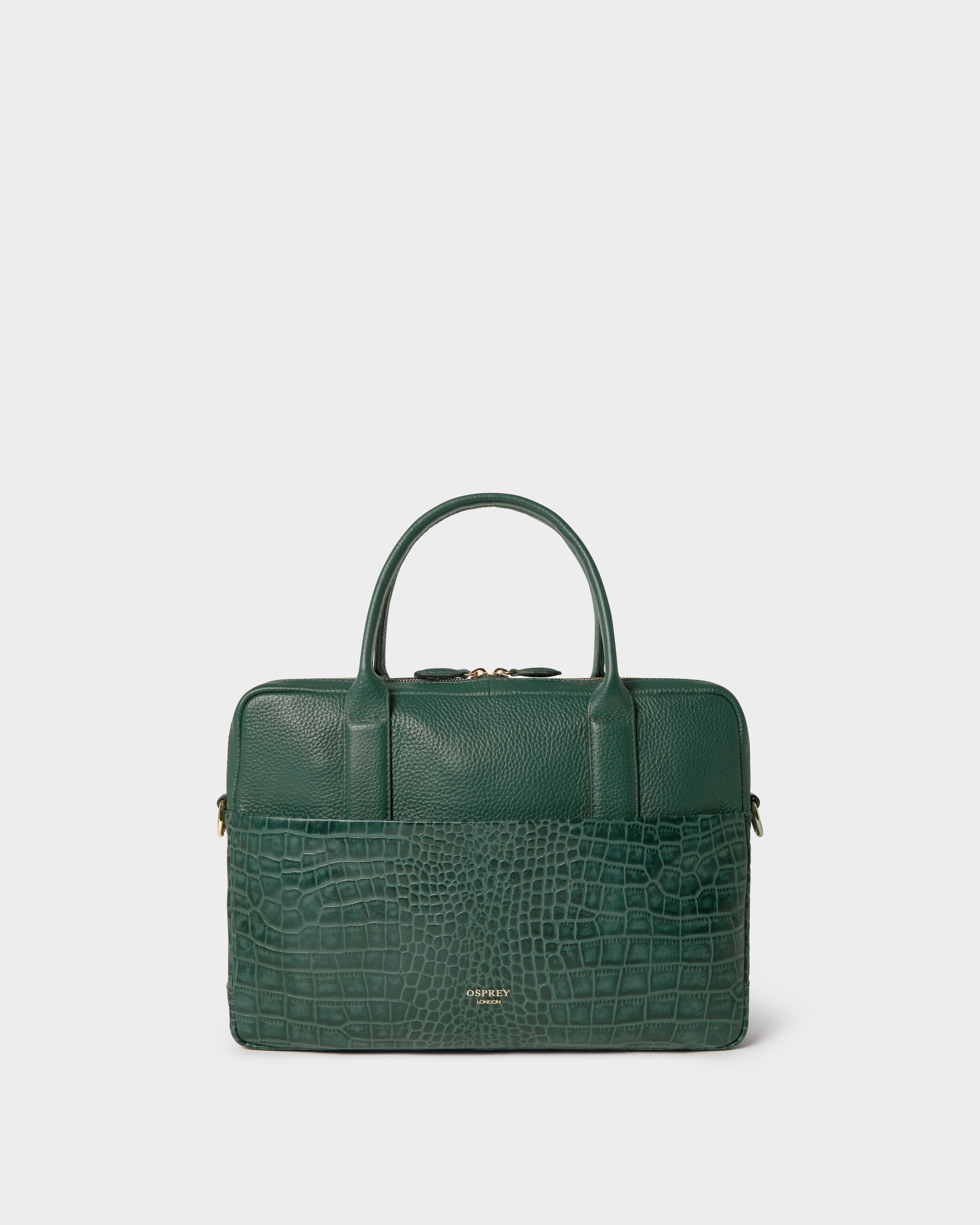Image number 3 of The Kellie Leather Laptop Bag in Forest