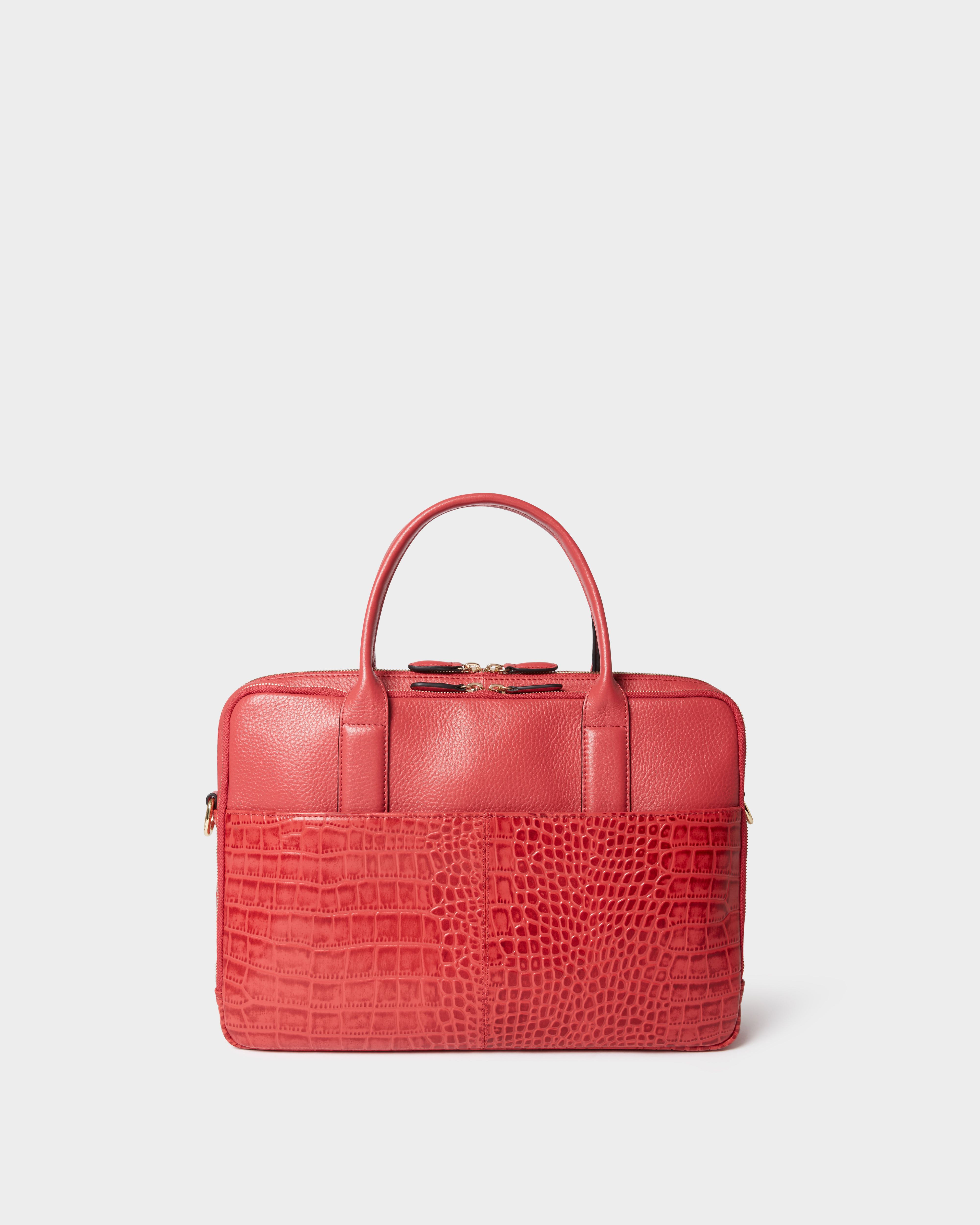 Image number 5 of The Kellie Leather Laptop Bag in Rosewood