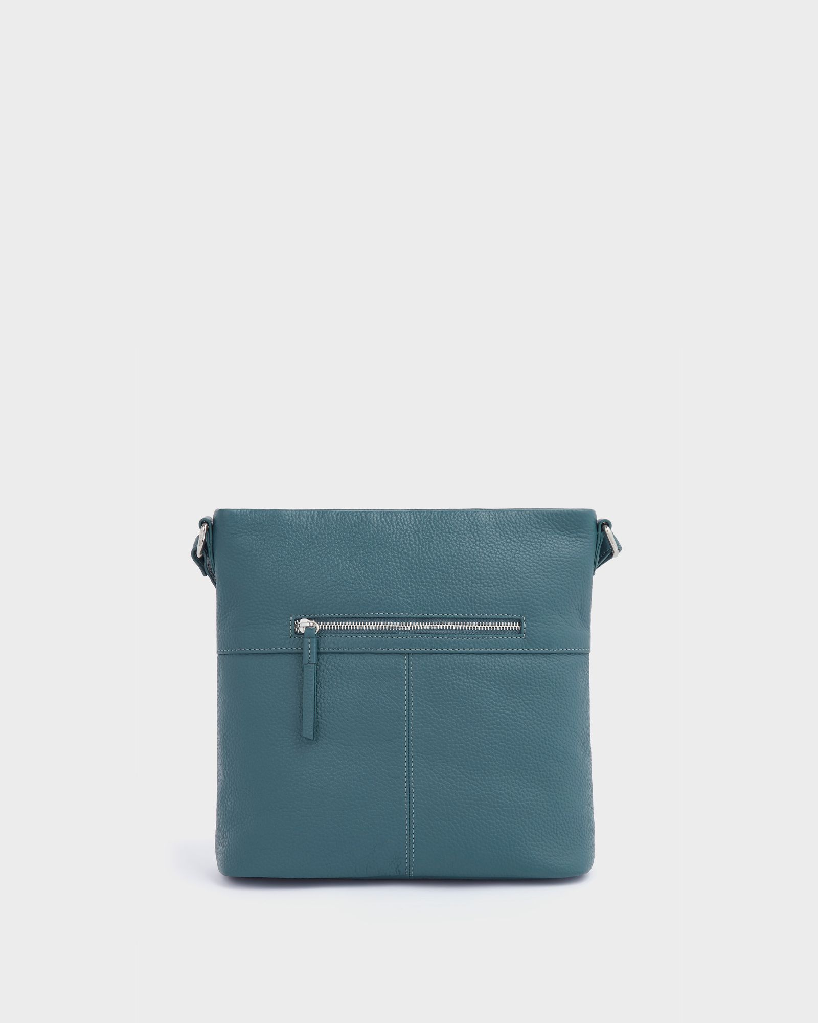 Image number 4 of The Lyra Leather Crossbody in Teal