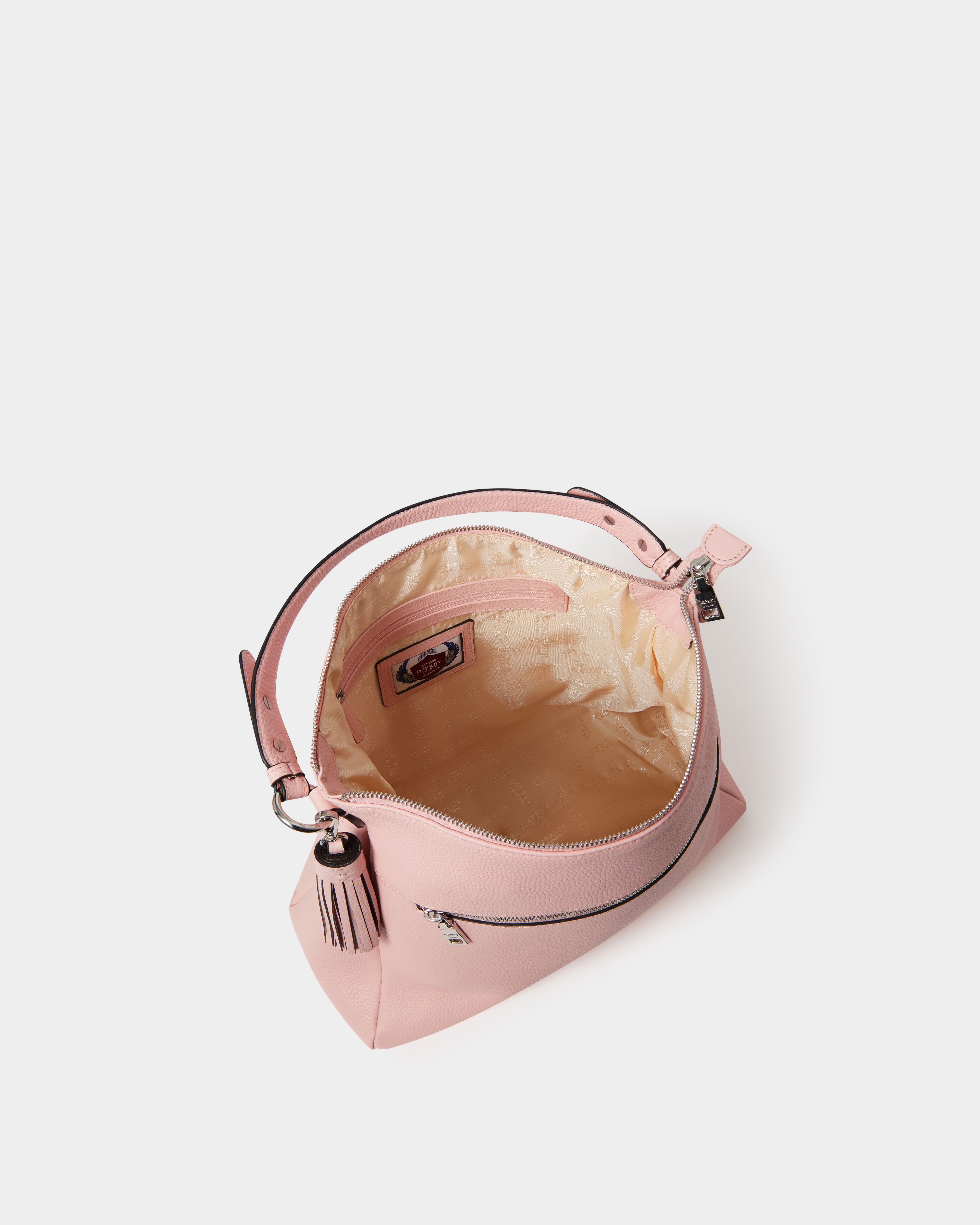 Image number 3 of The Stella Leather Hobo in Blush