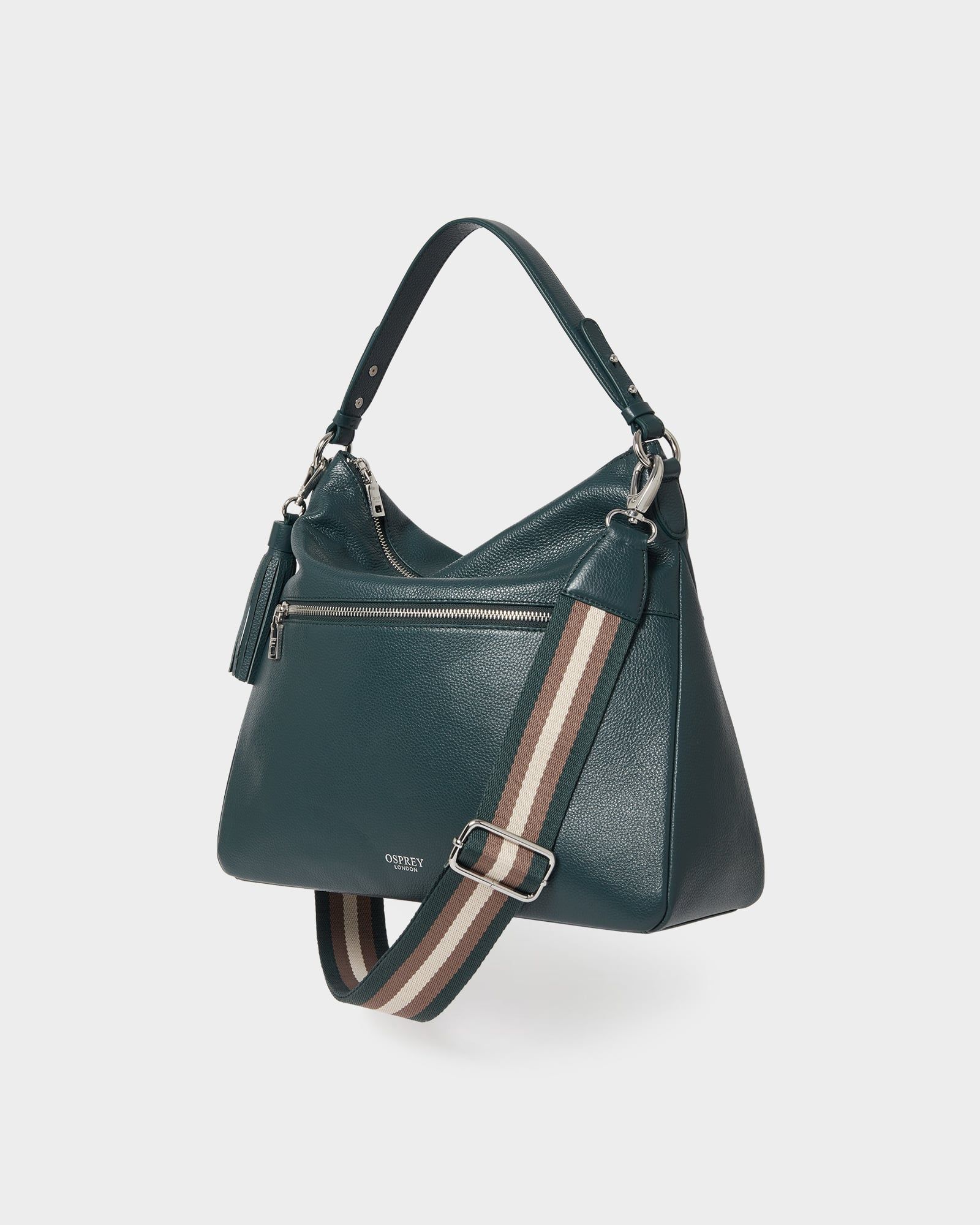 Image number 1 of The Stella Leather Hobo in Forest