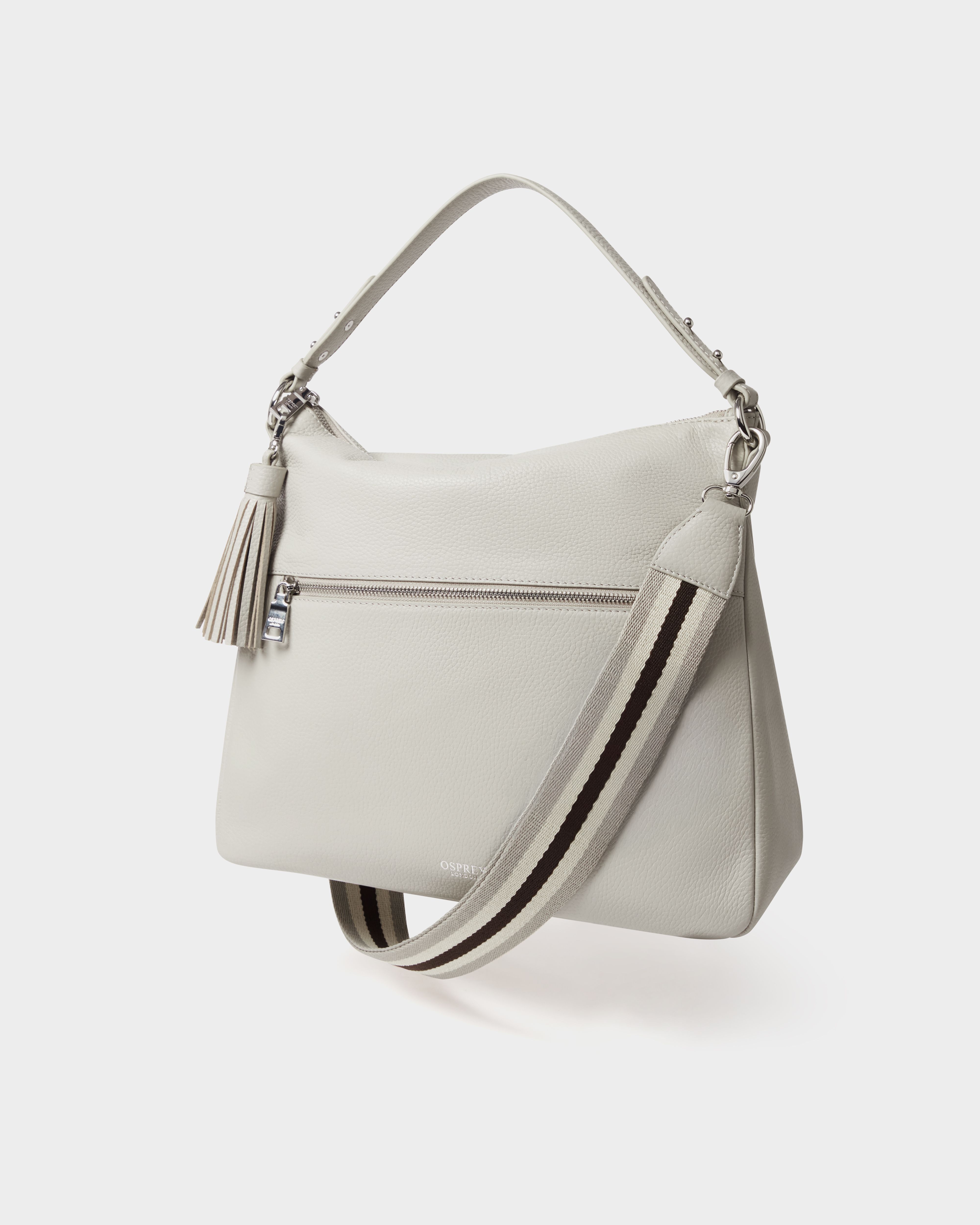 Image number 1 of The Stella Leather Hobo in Taupe