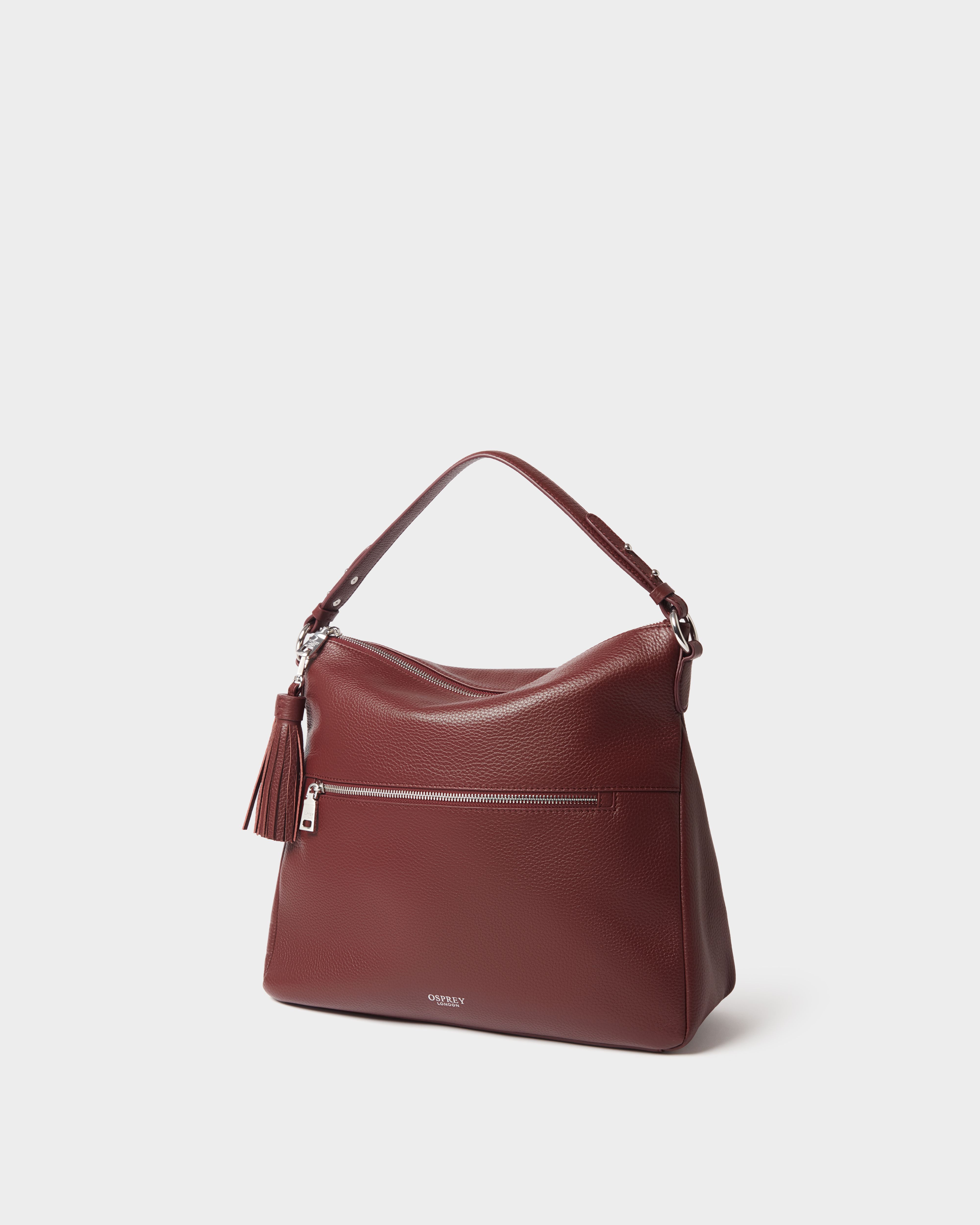 Image number 2 of The Stella Leather Hobo in Merlot