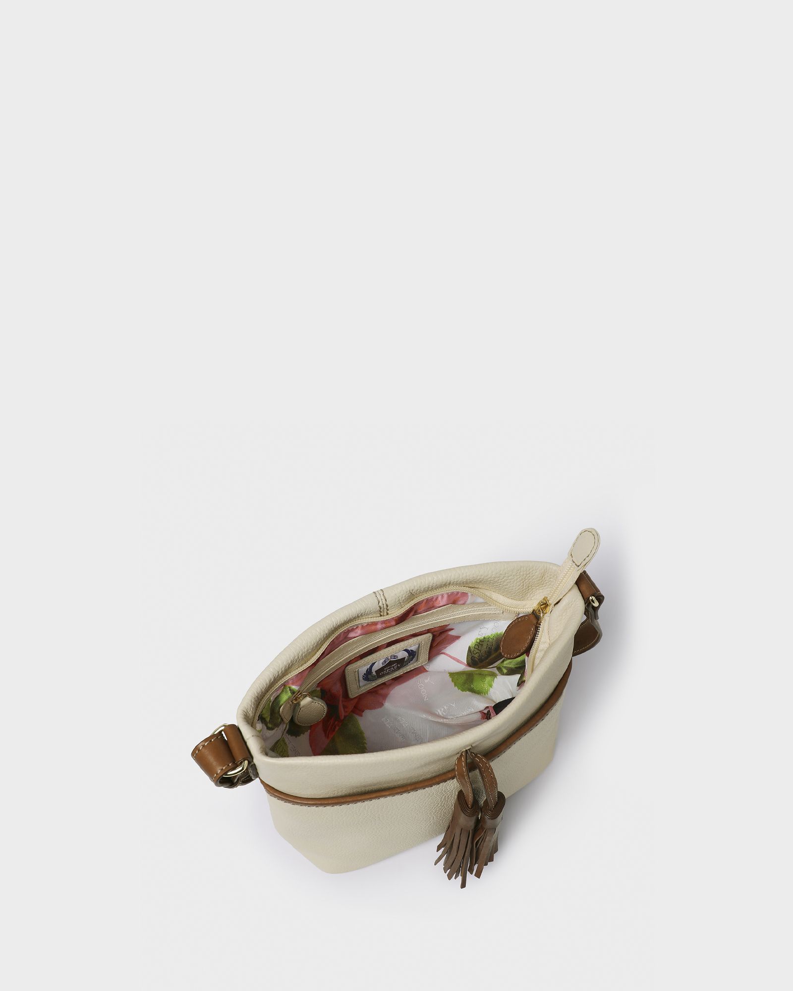 Image number 4 of The Savanna Leather Crossbody in Ivory