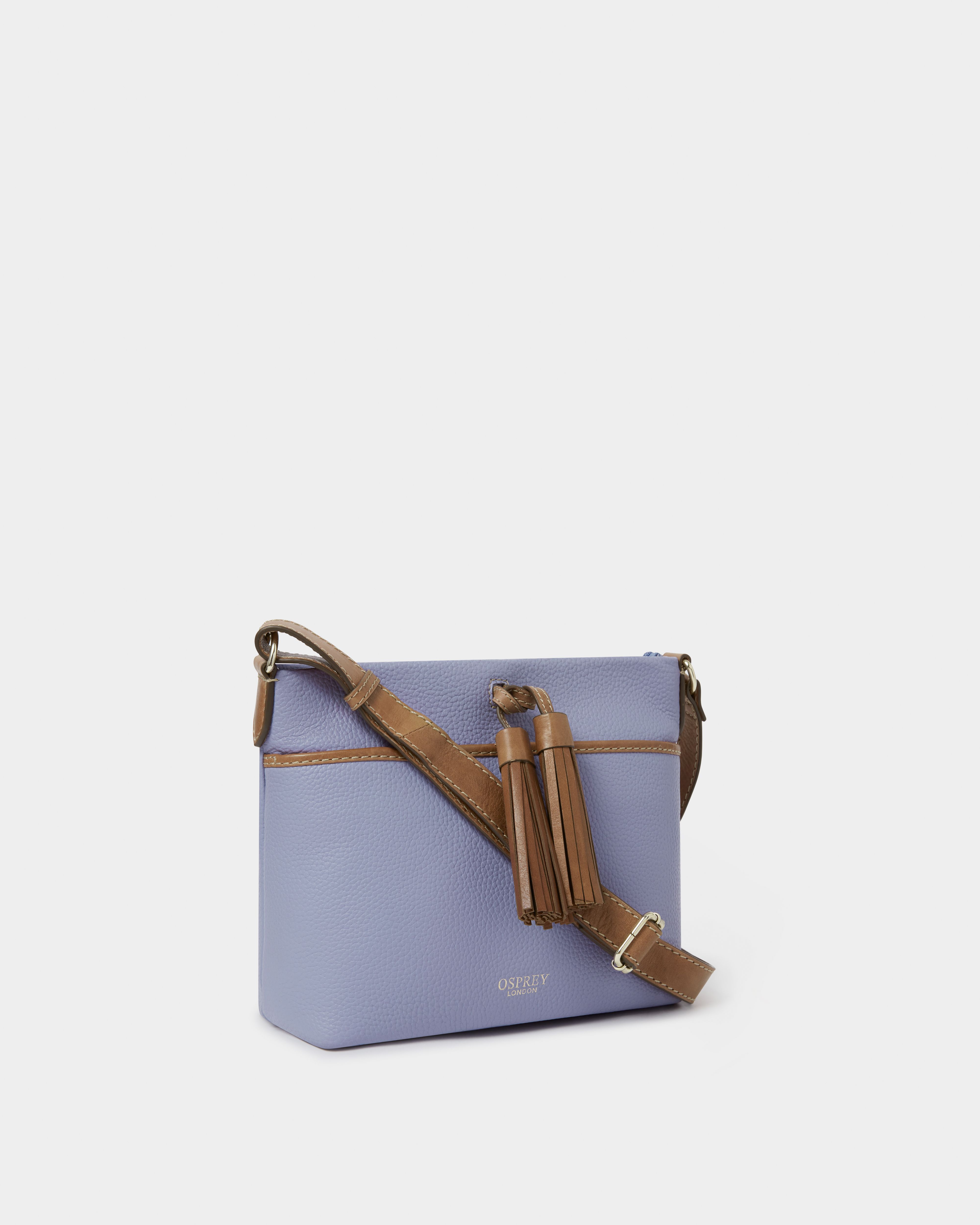 Image number 5 of The Savanna Leather Crossbody in Pale Purple