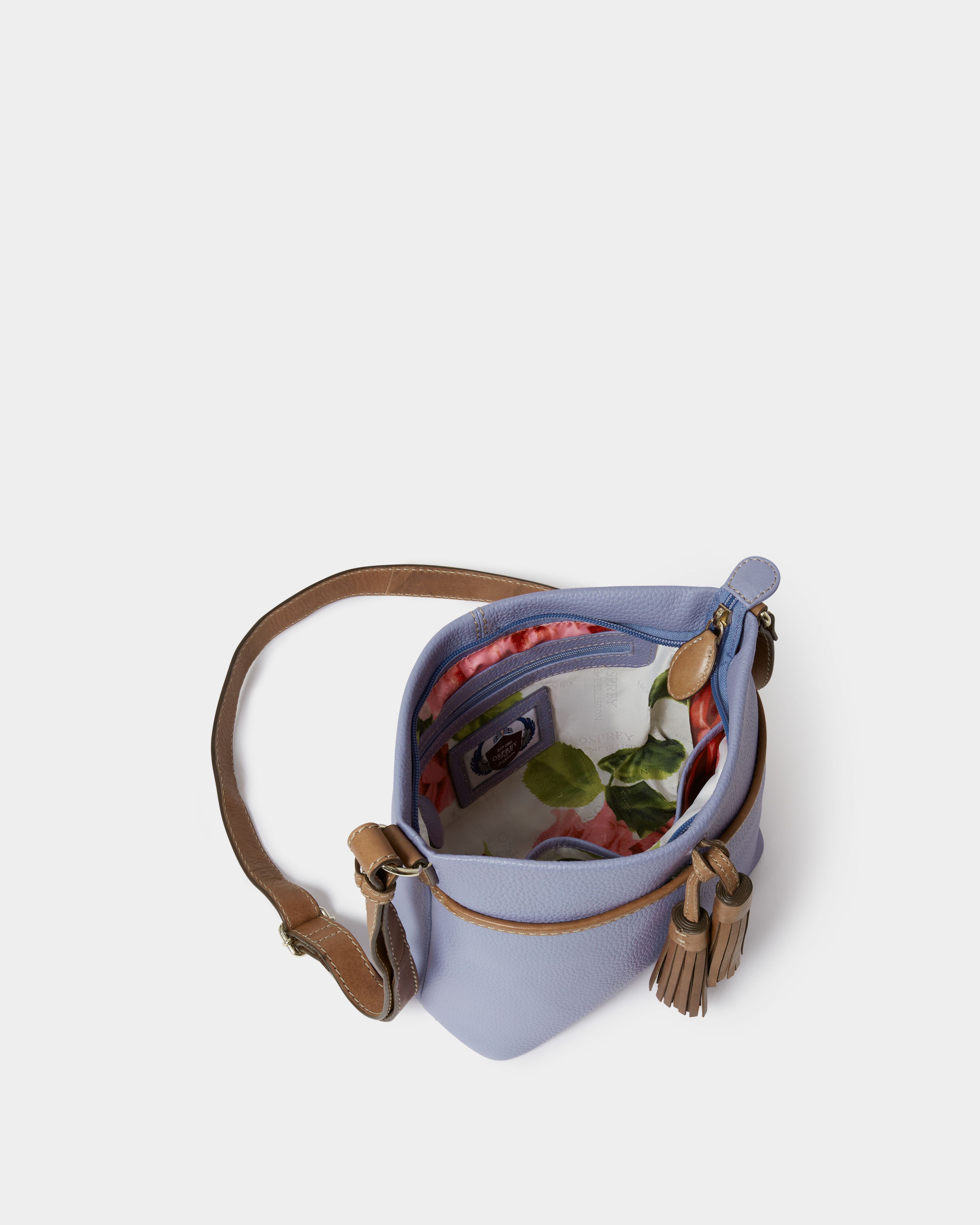 Image number 4 of The Savanna Leather Crossbody in Pale Purple