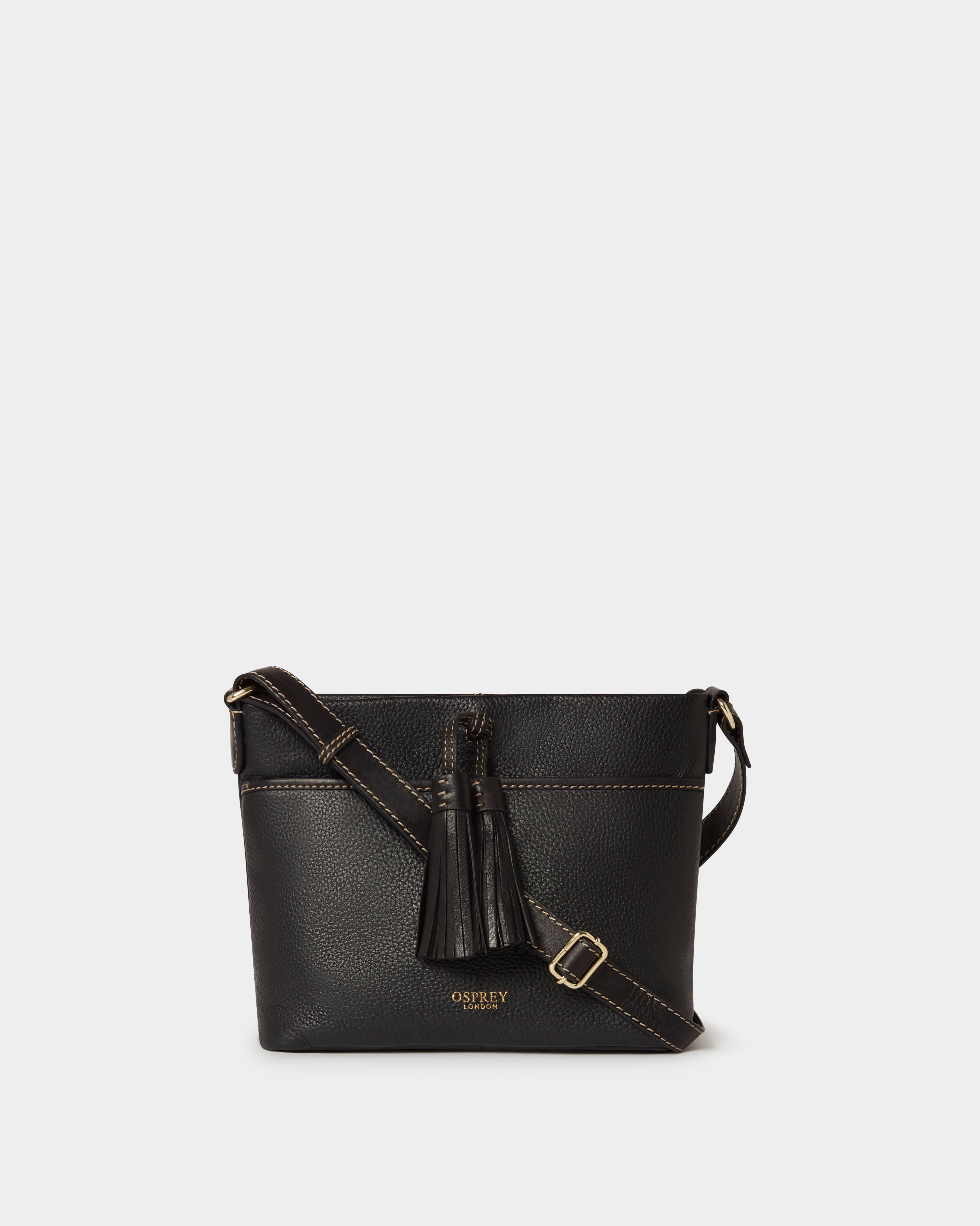 The Savanna Leather Crossbody in Black