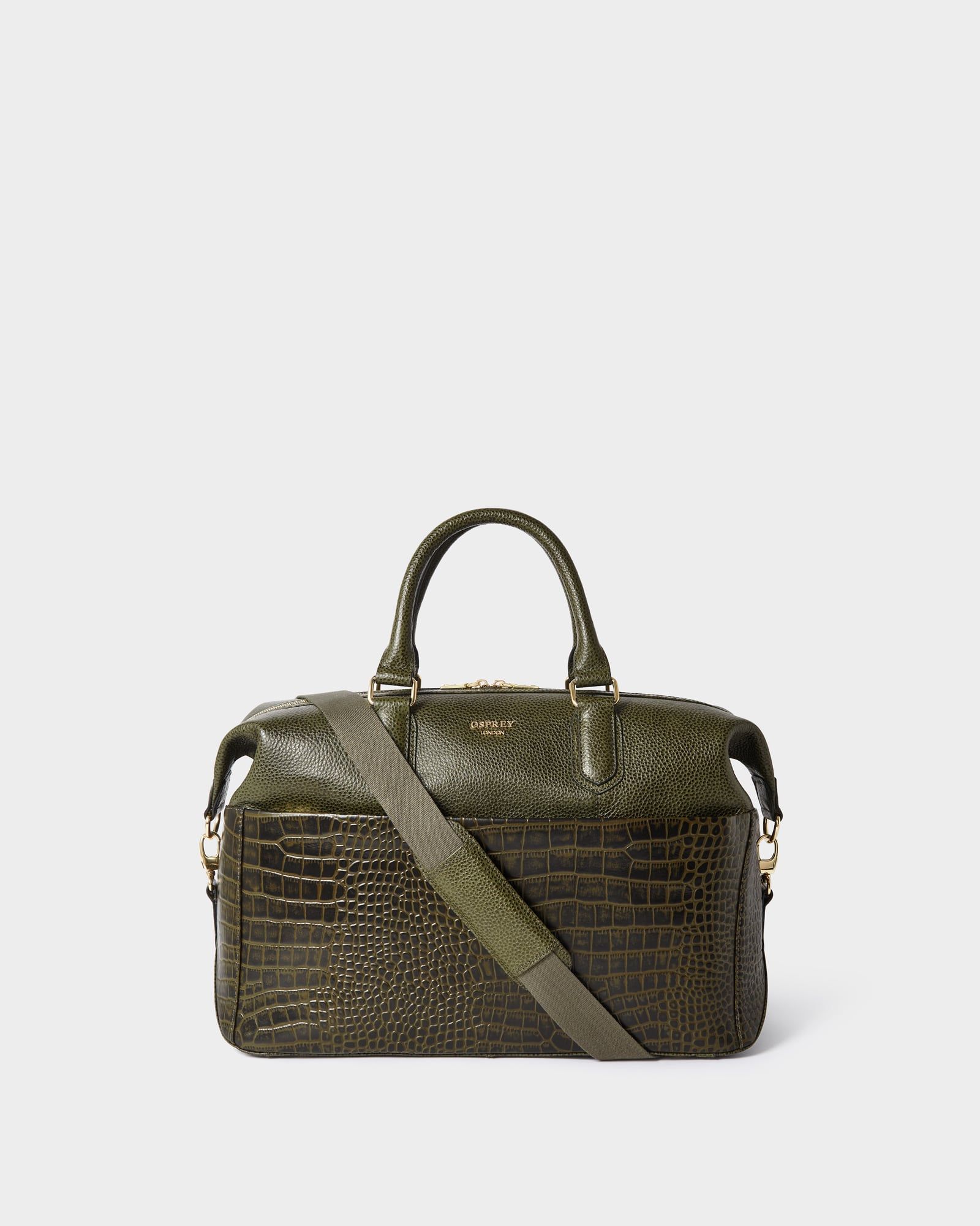 Image number 1 of The Kellie Leather Weekender in Dark Olive
