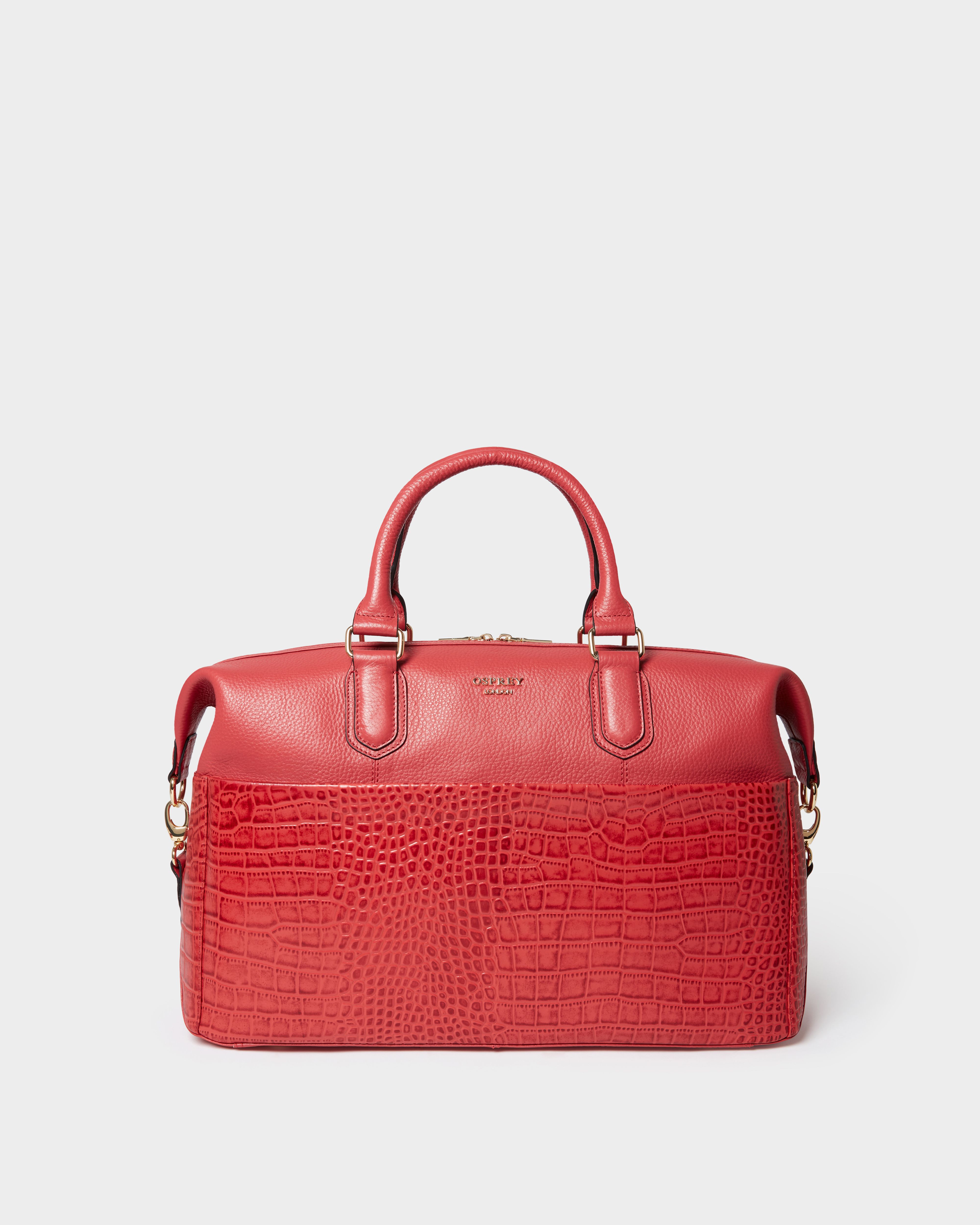 The Kellie Leather Weekender in Rosewood