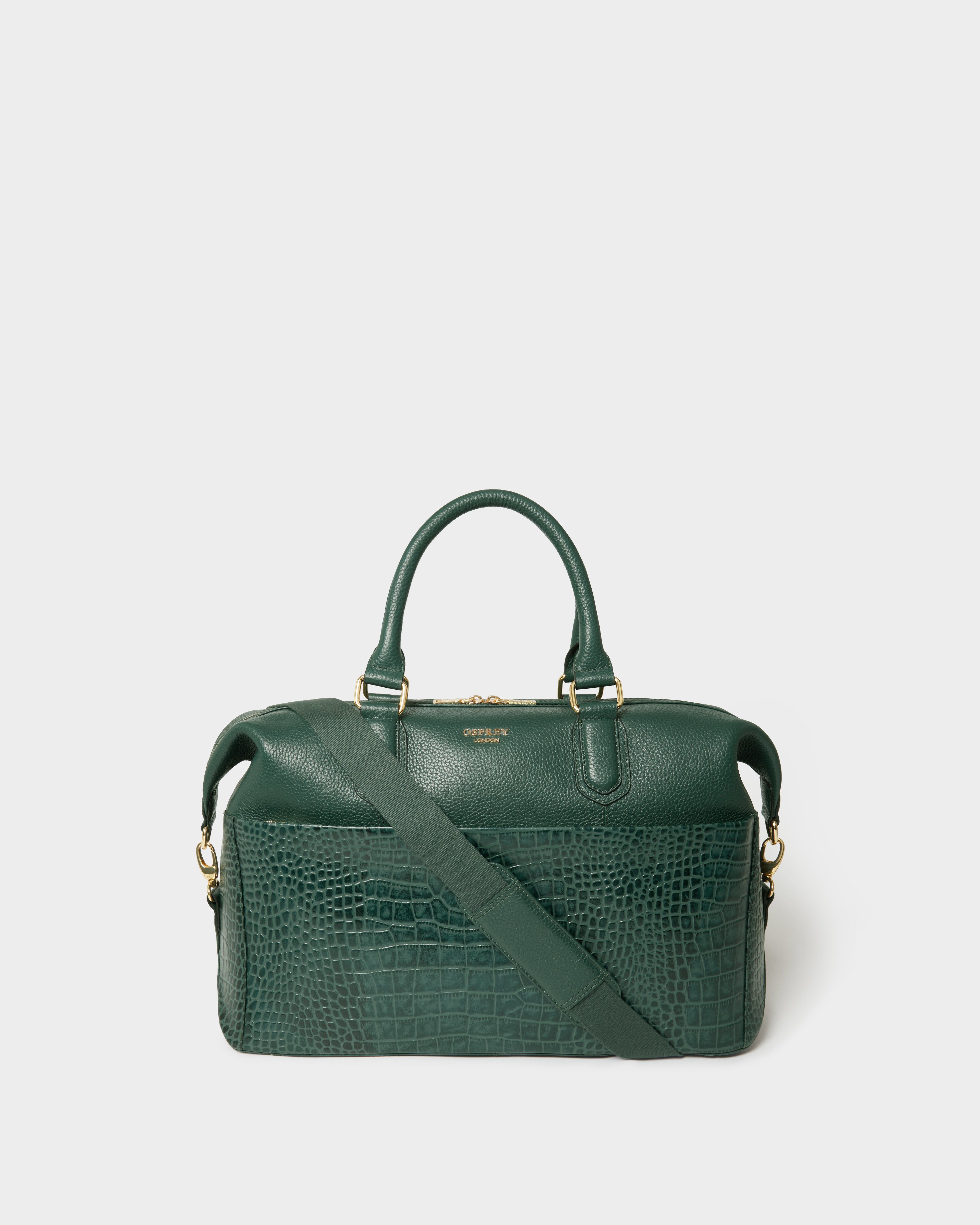 The Kellie Leather Weekender in Forest