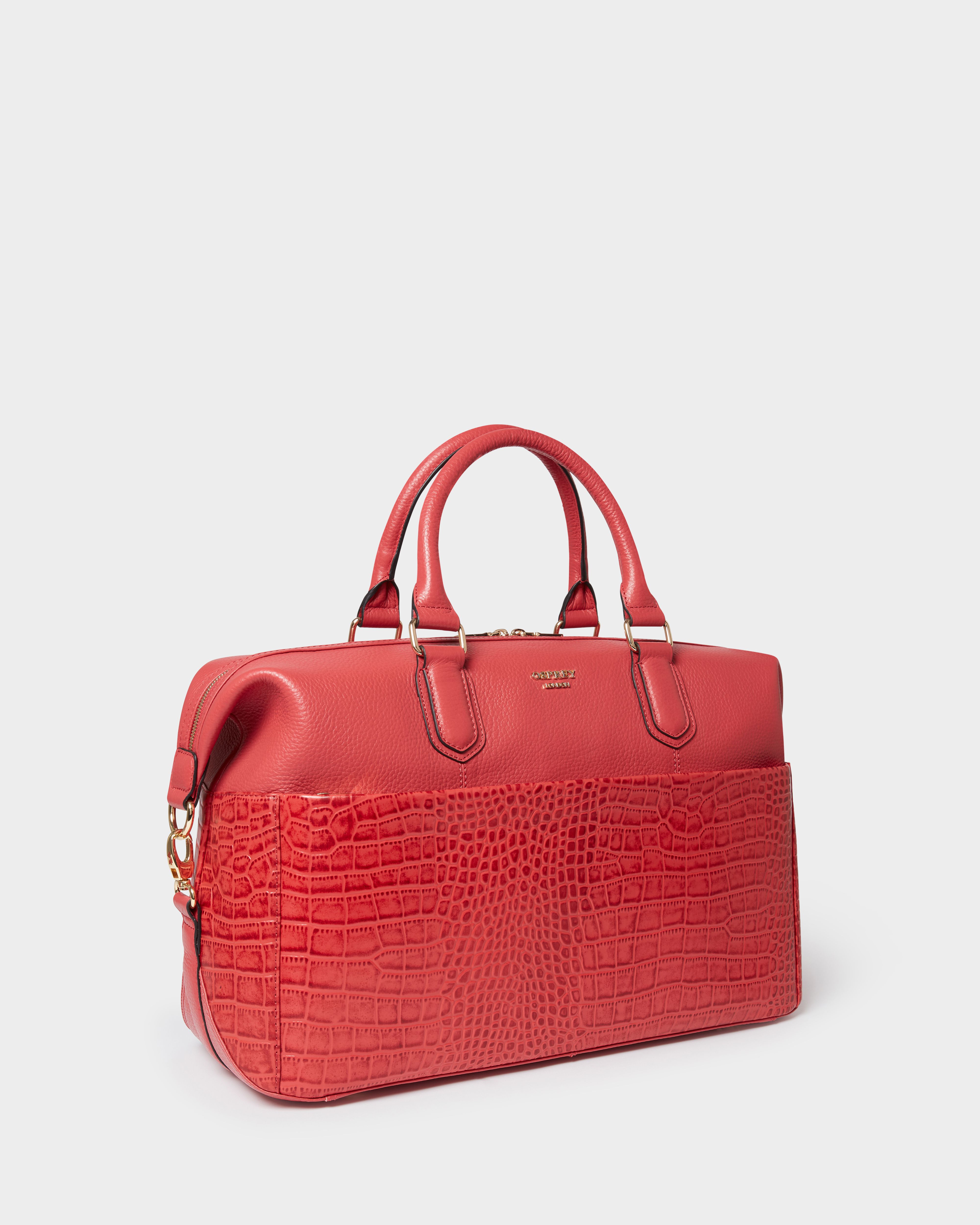 The Kellie Leather Weekender in Rosewood