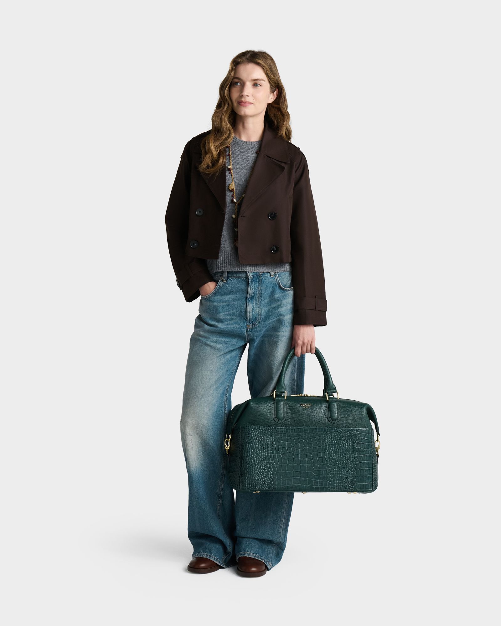 The Kellie Leather Weekender in Forest